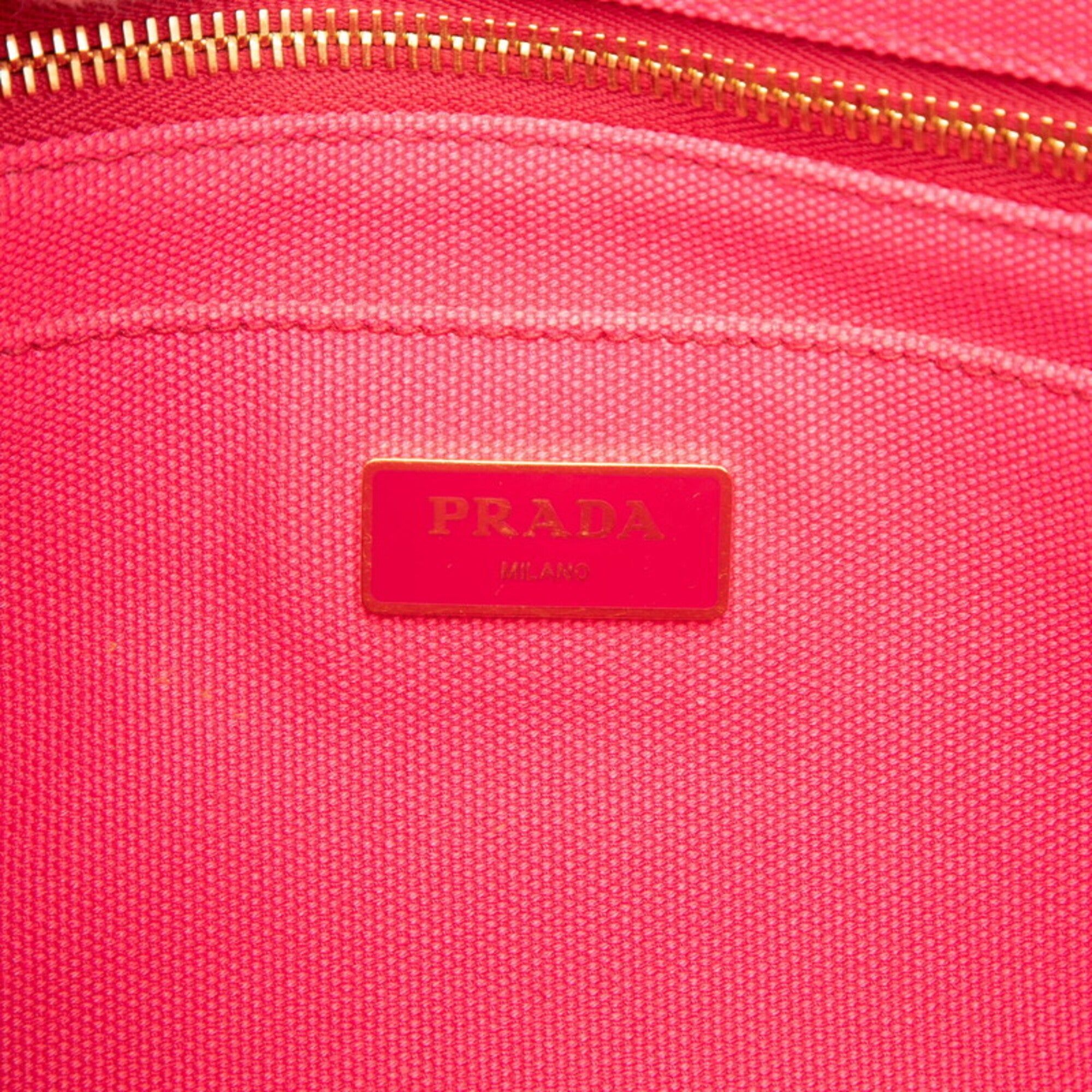 Prada Pink Canvas Handbag Shoulder Bag (Pre-Owned)