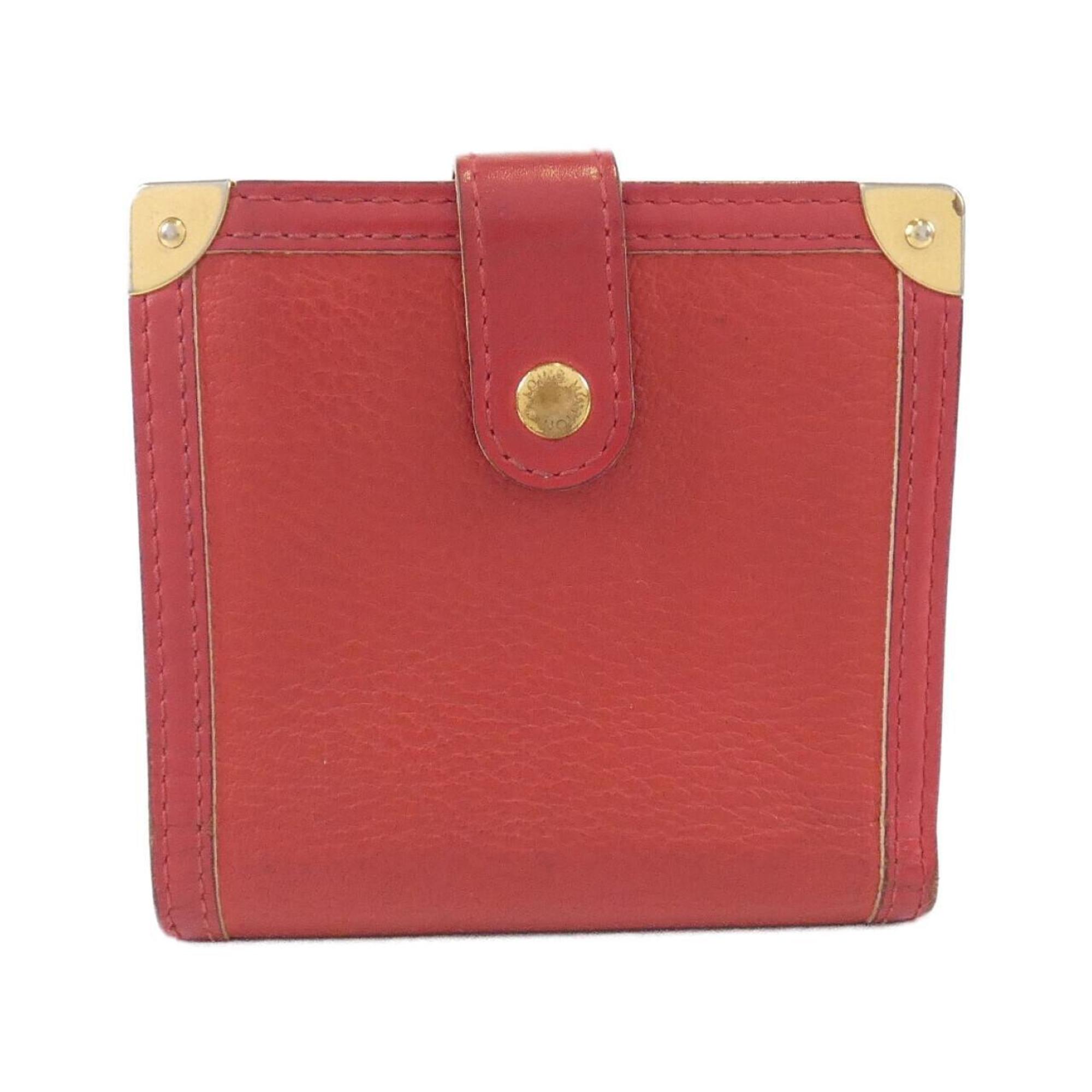 Louis Vuitton Red Color Leather Wallet (Bi-Fold) (Pre-Owned)