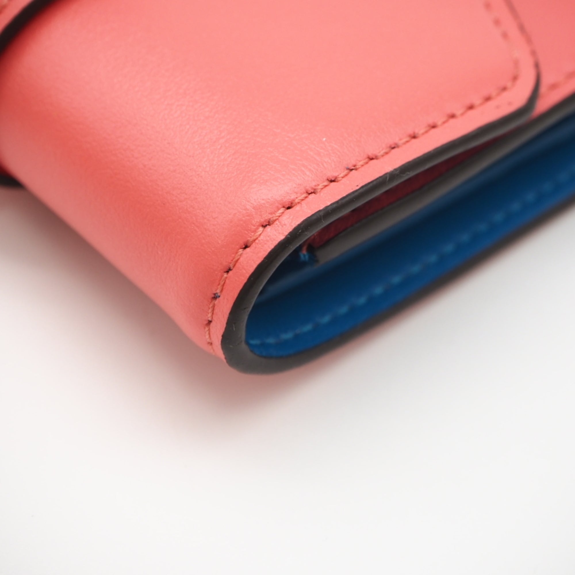 Louis Vuitton Blue Pink Leather Wallet (Tri-Fold) (Pre-Owned)