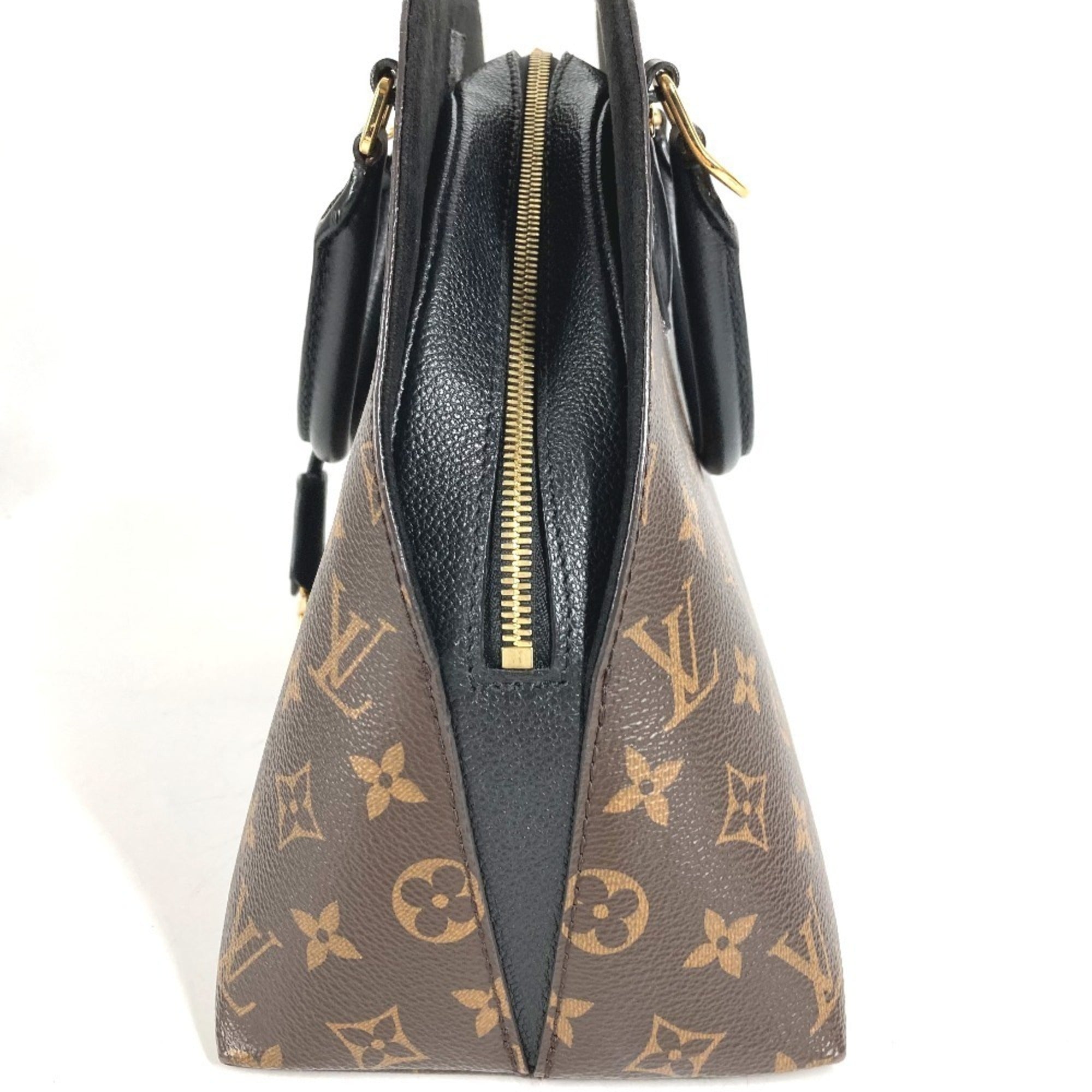 Louis Vuitton Black Brown Noir Monogram Canvas Leather Handbag Tote Bag (Pre-Owned)