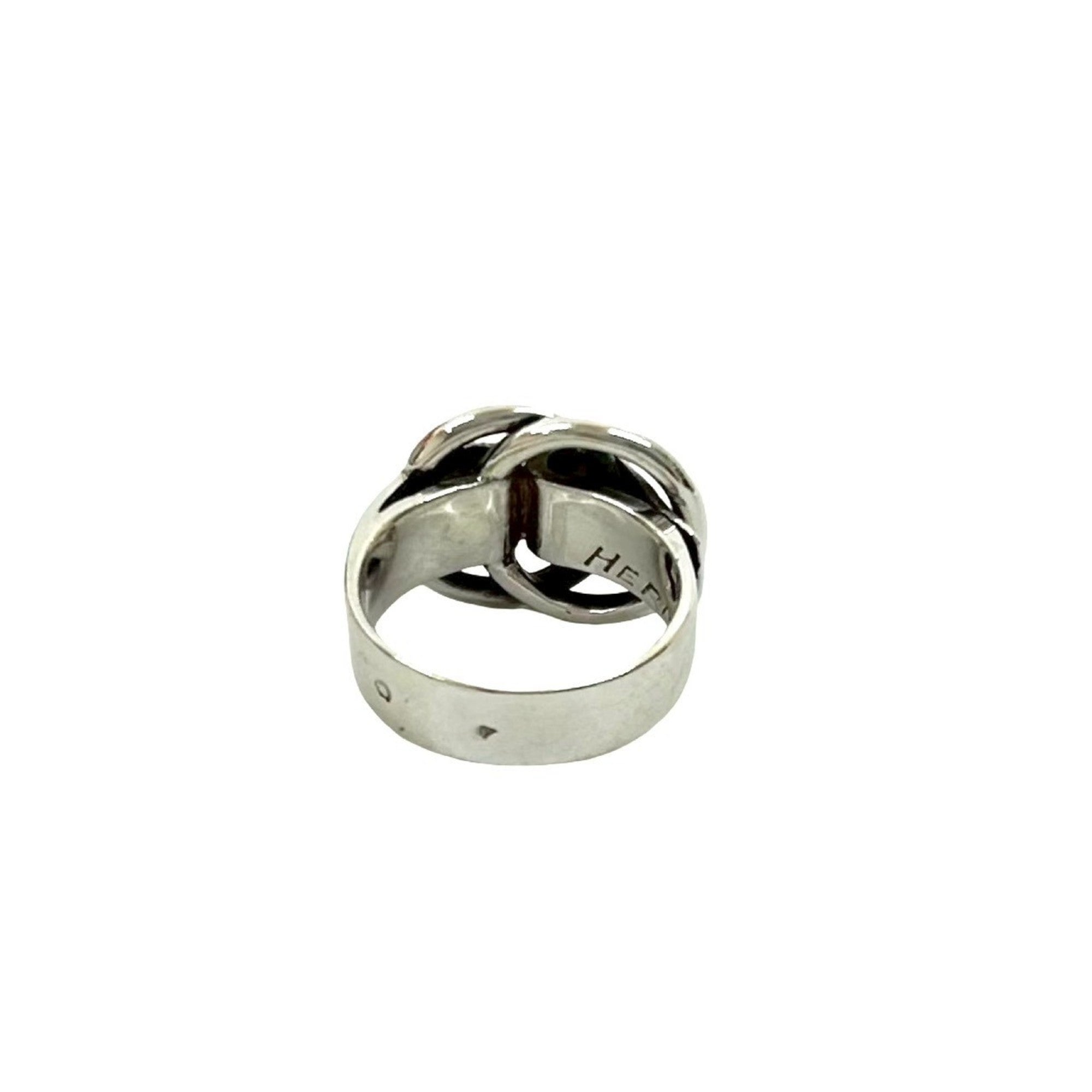 Hermes Silver Silver 925 Band Ring (Pre-Owned)