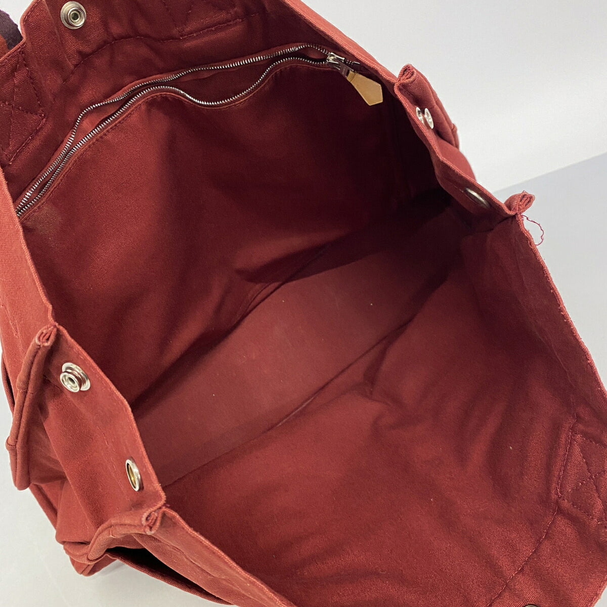 Hermes Red Color Canvas Tote Bag (Pre-Owned)