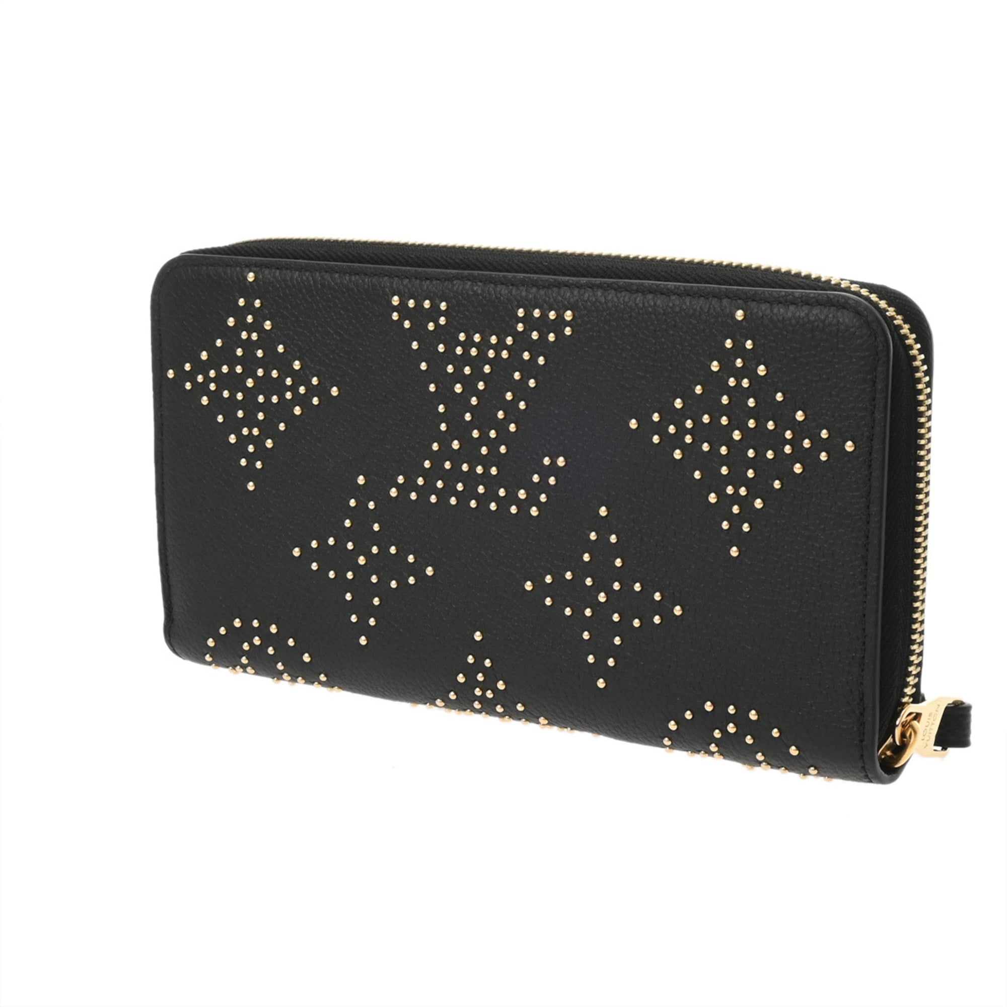 Louis Vuitton Noir Leather Long Wallet (Bi-Fold) (Pre-Owned)