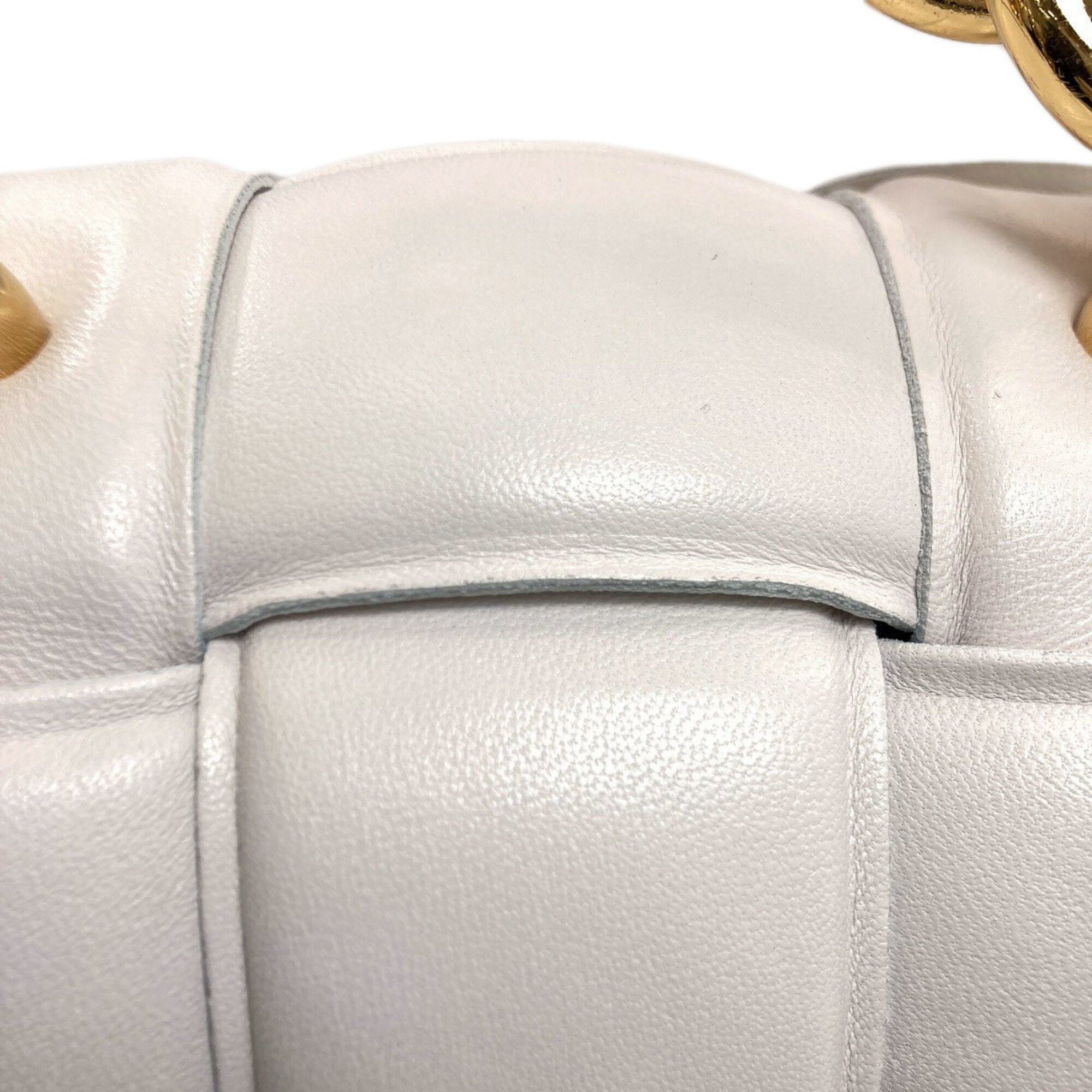 Bottega Veneta White Leather Handbag (Pre-Owned)