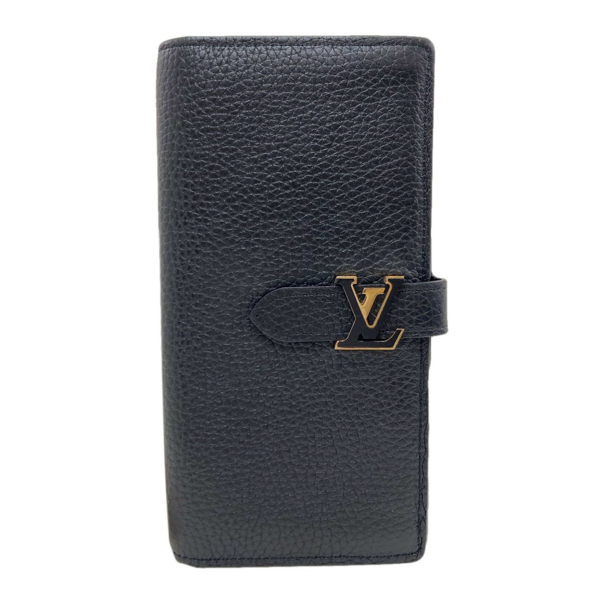 Louis Vuitton Brown Noir Leather Long Wallet (Bi-Fold) (Pre-Owned)