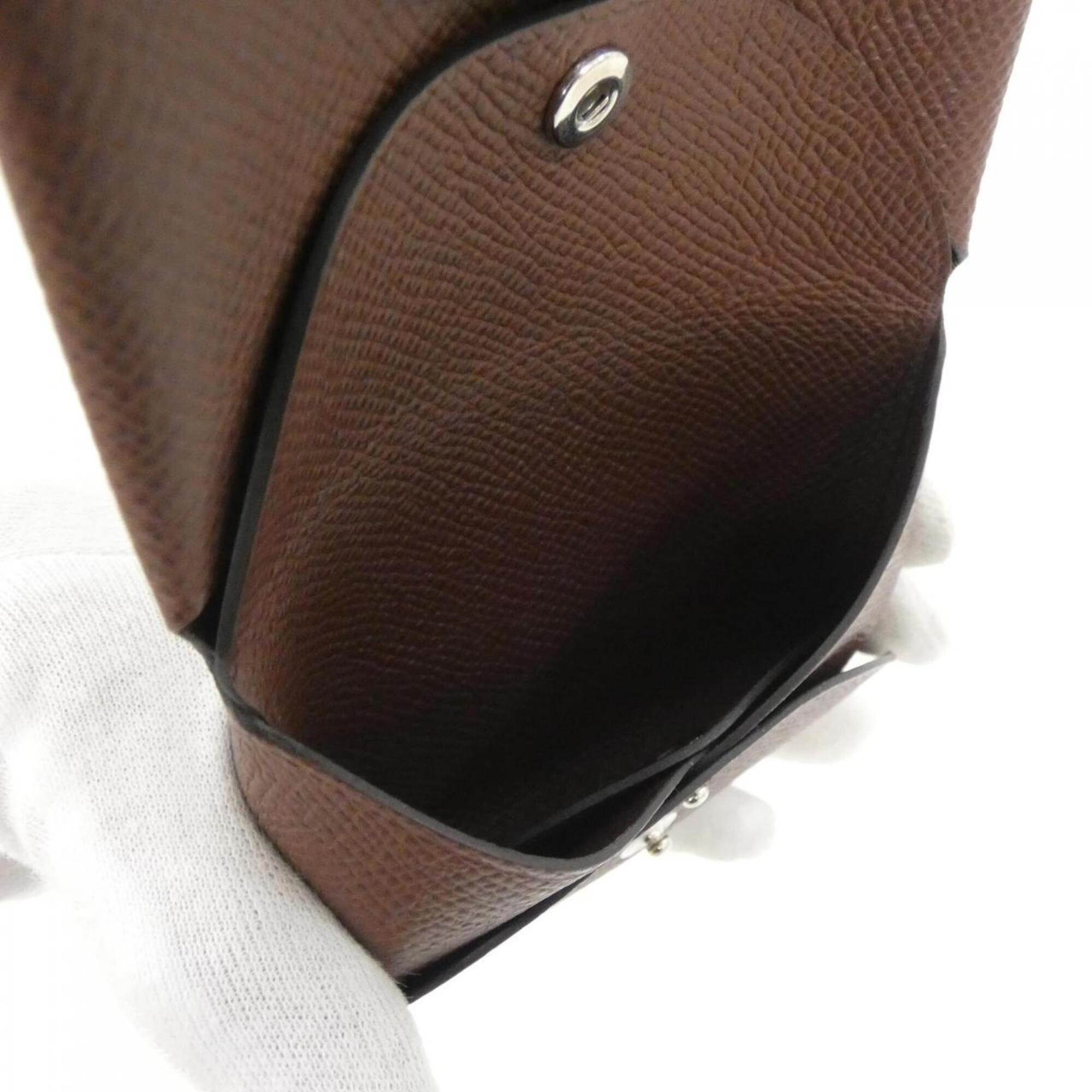 Hermes Brown Epsom Leather Coin Purse/Coin Case (Pre-Owned)