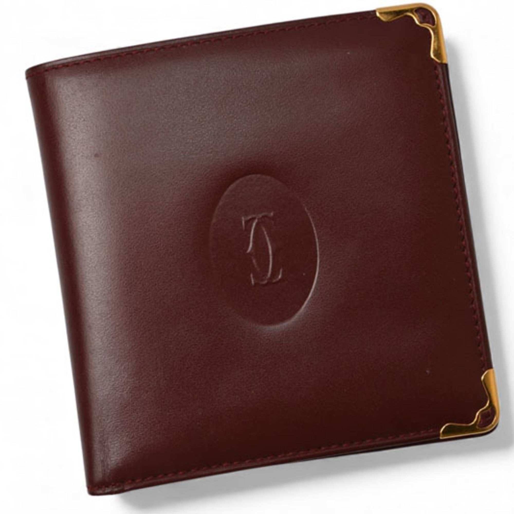 Cartier Bordeaux Leather Wallet (Bi-Fold) (Pre-Owned)