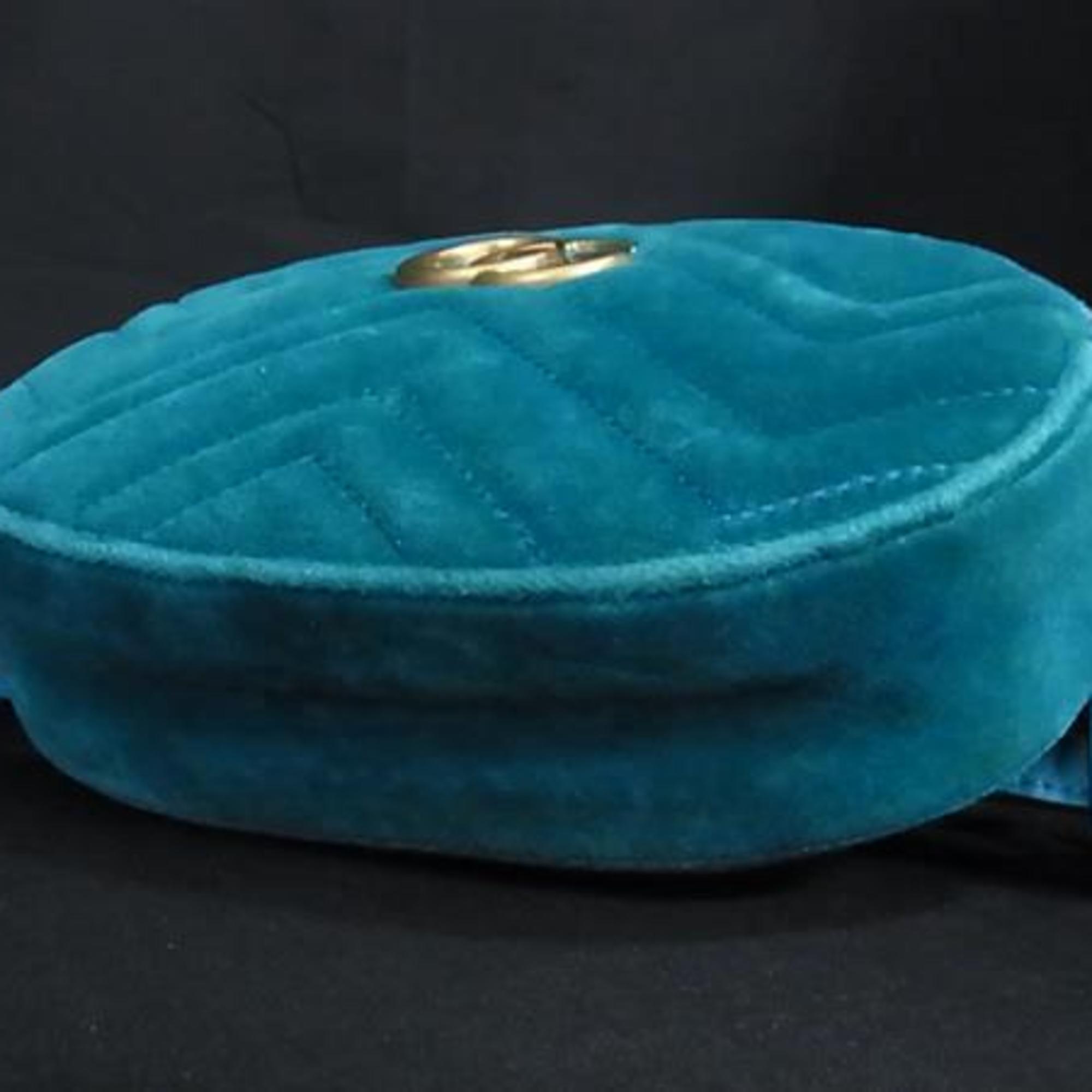 Gucci Gg Marmont Blue Velvet Fanny Pack (Pre-Owned)