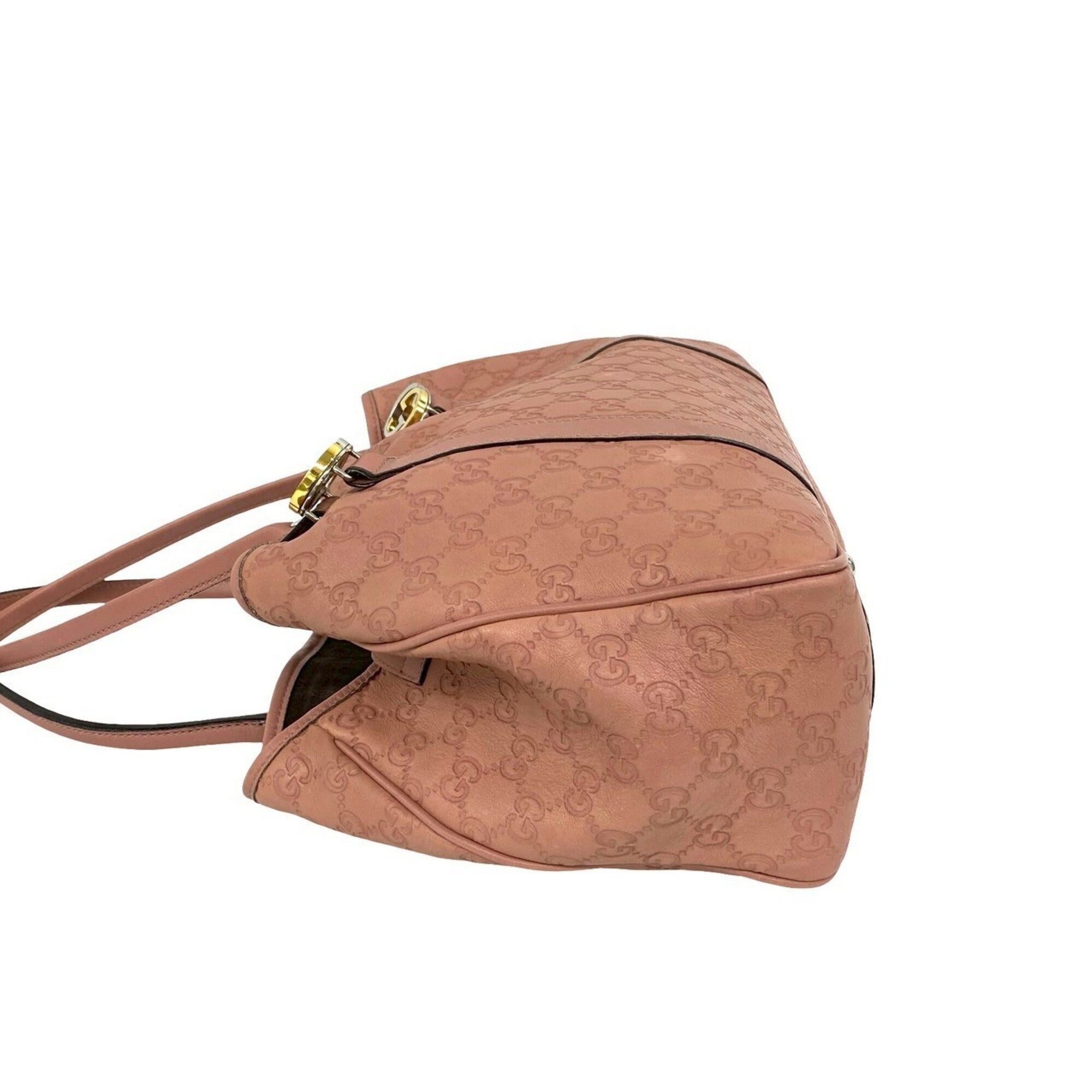 Gucci Pink Leather Handbag Shoulder Bag Tote Bag (Pre-Owned)