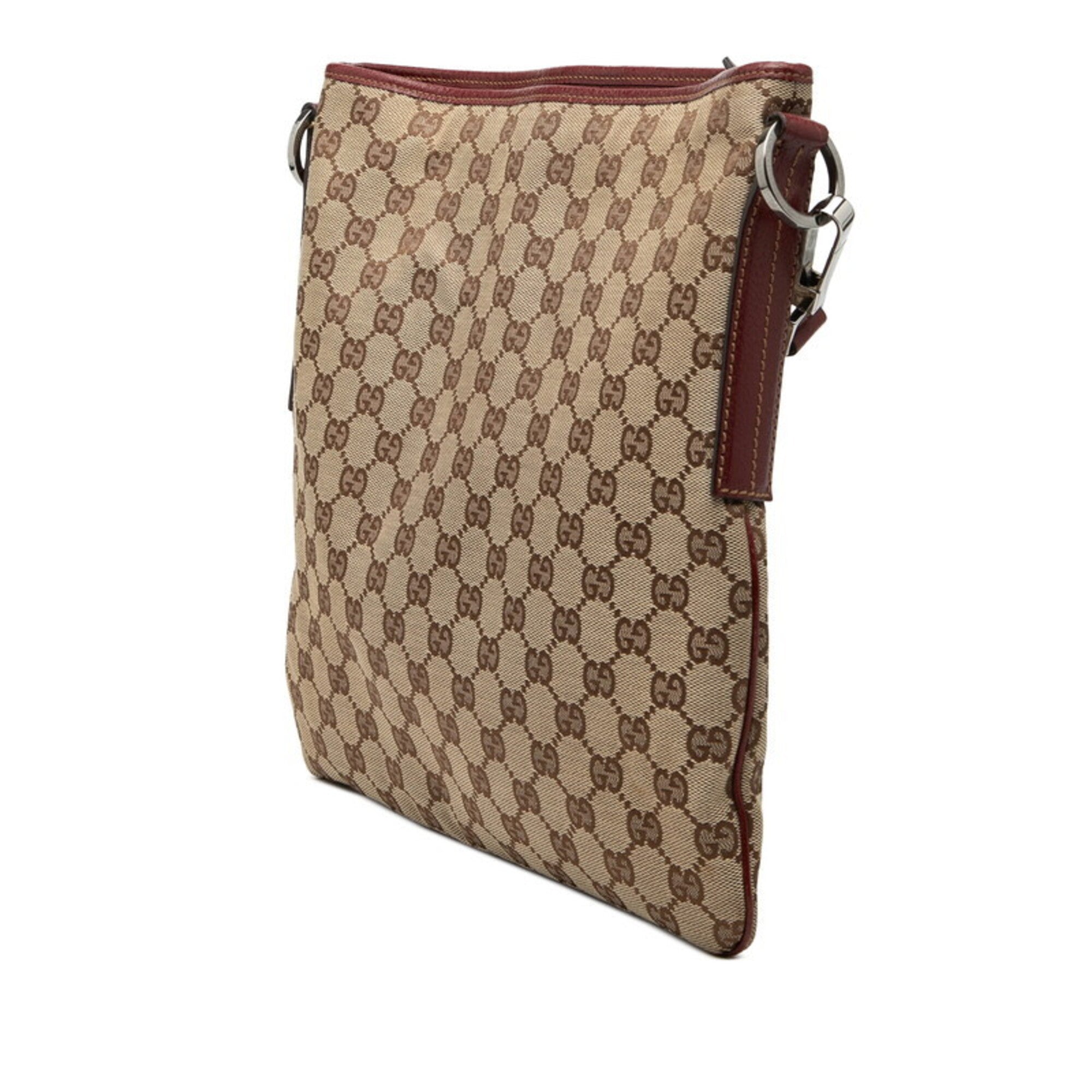Gucci Beige Canvas Leather Shoulder Bag (Pre-Owned)