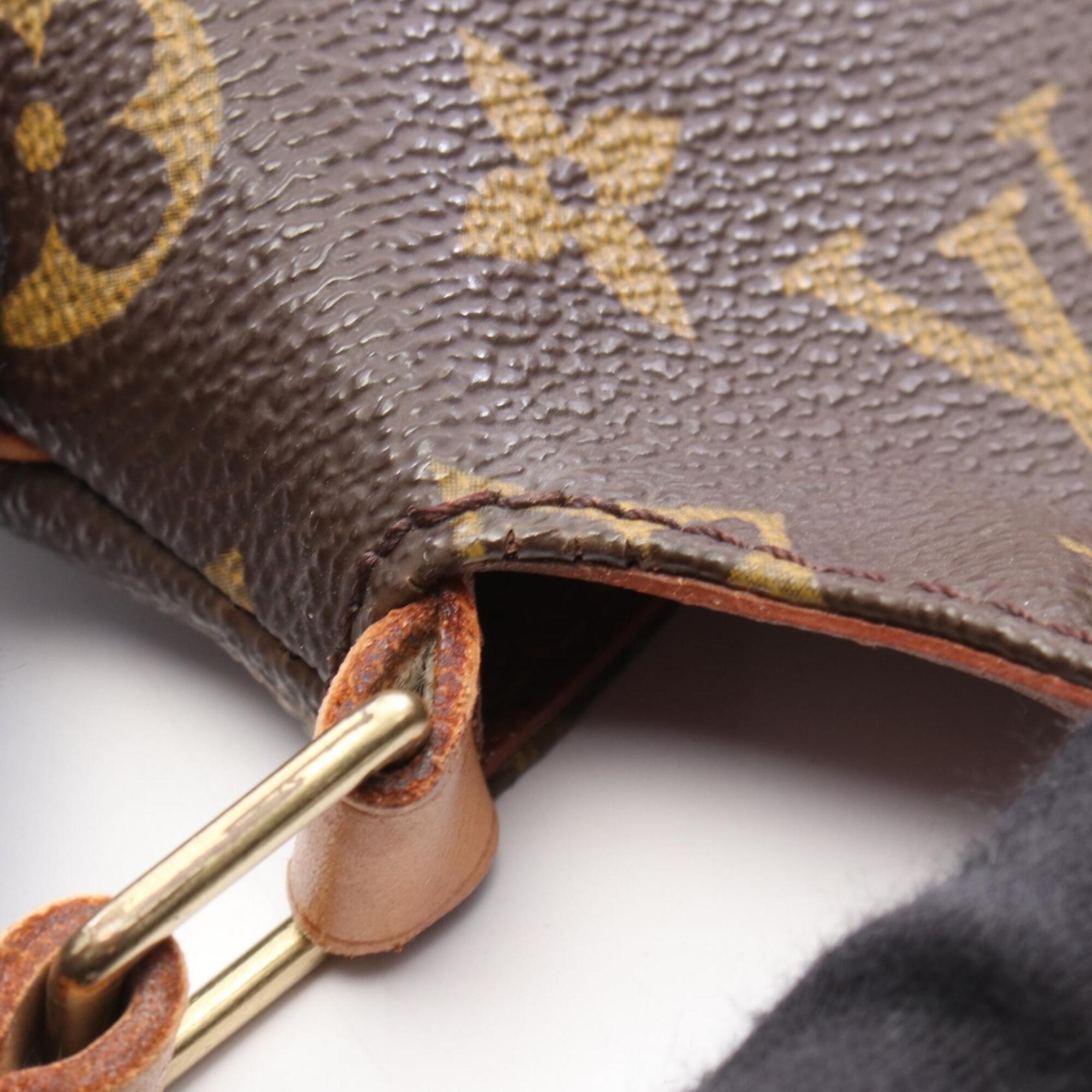 Louis Vuitton Brown Coated Canvas Leather Handbag Shoulder Bag (Pre-Owned)