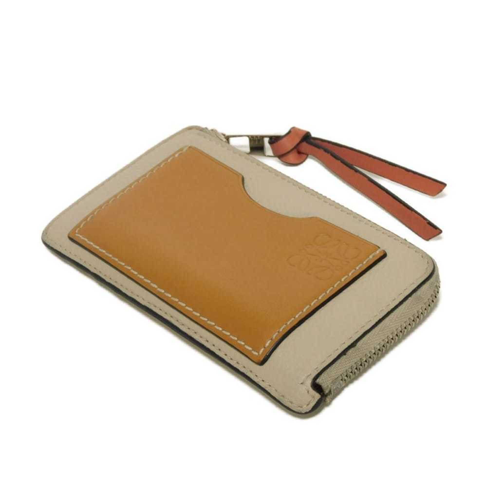 Loewe Gray Leather Coin Purse/Coin Case (Pre-Owned)