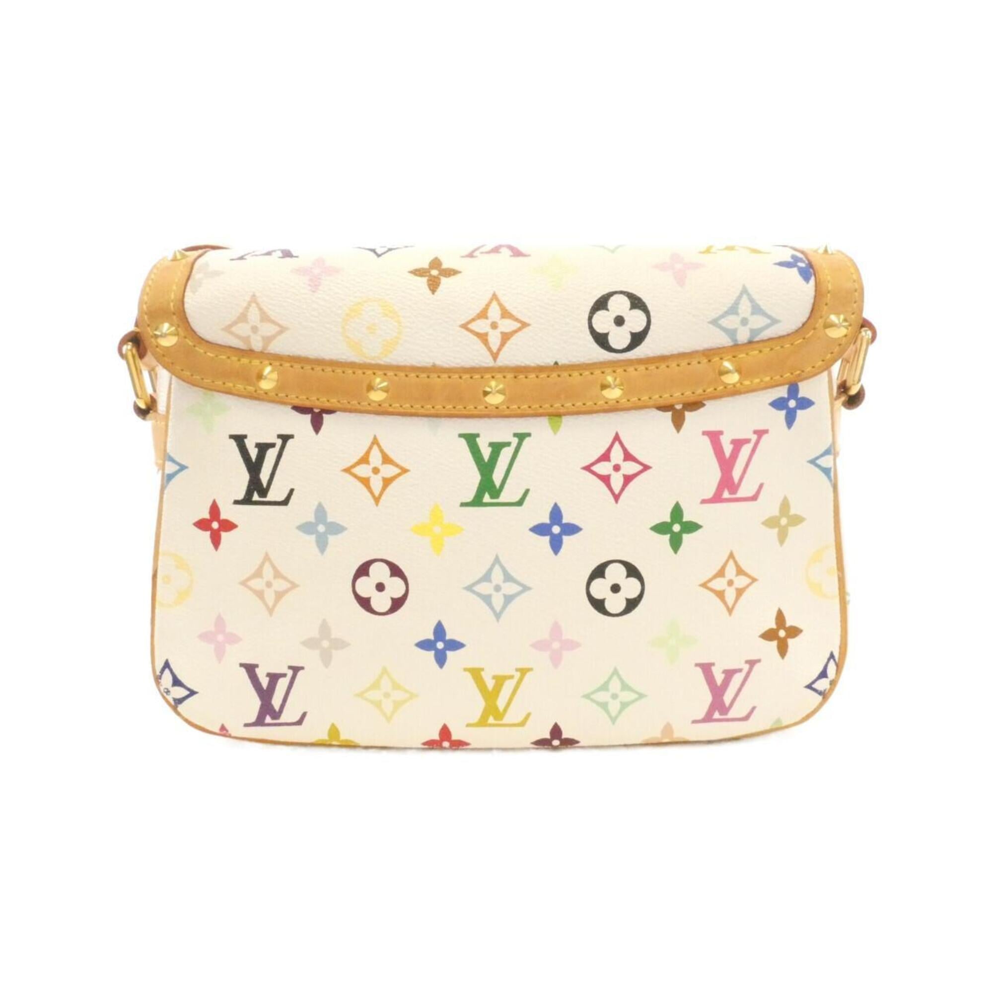 Louis Vuitton White Coated Canvas Shoulder Bag (Pre-Owned)