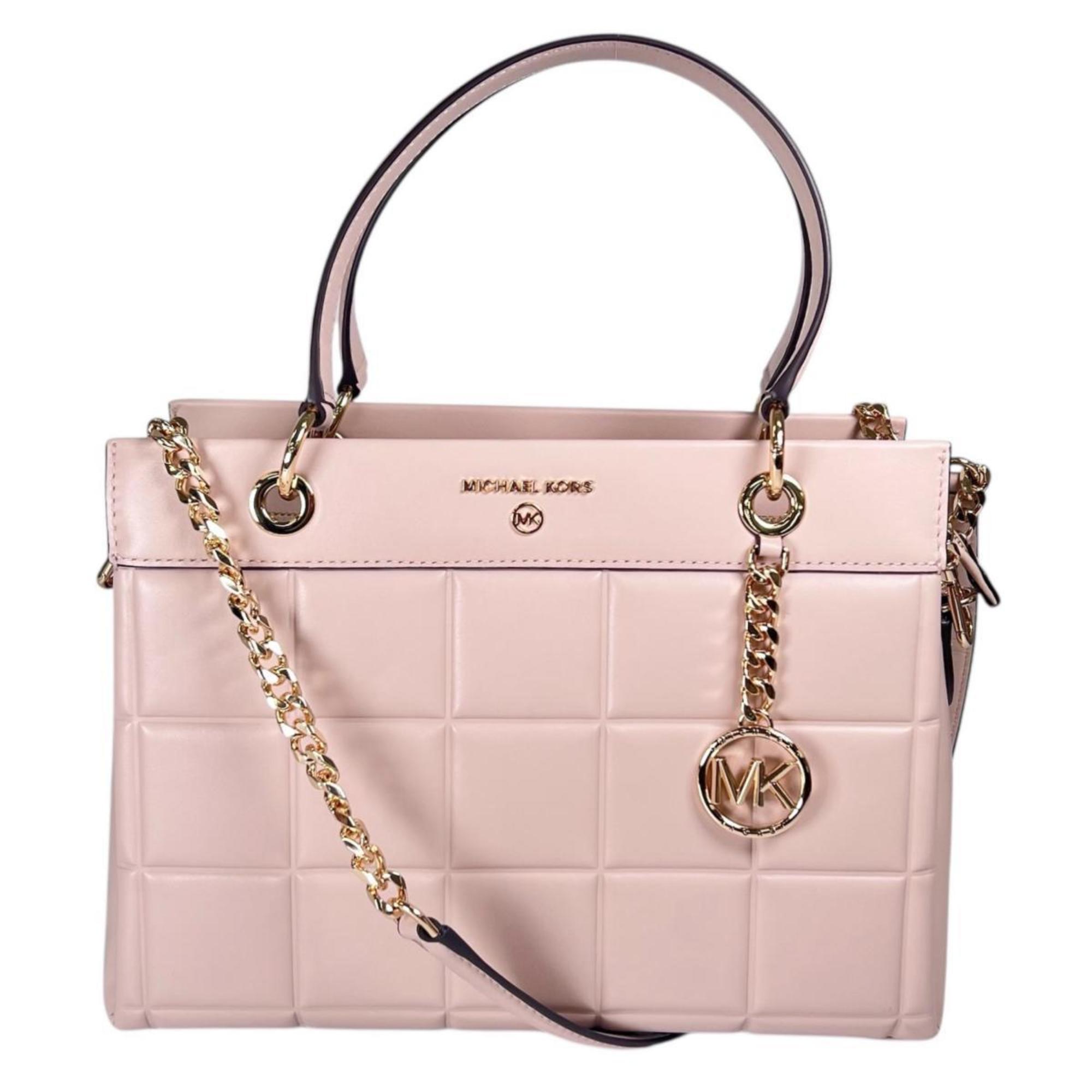 Michael Kors Pink Beige Leather Handbag Shoulder Bag (Pre-Owned)