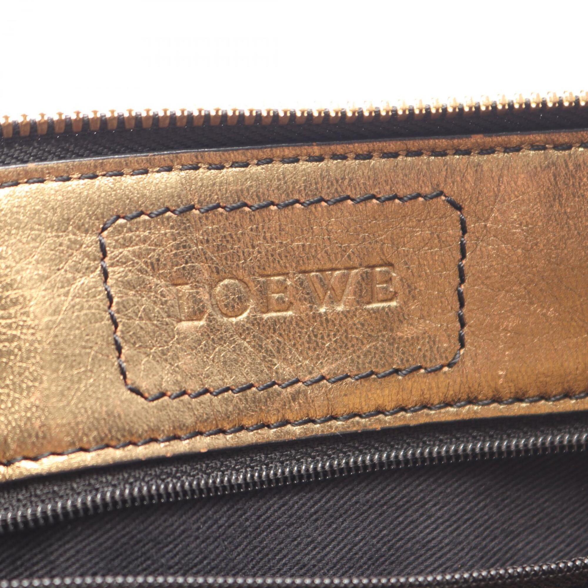 Loewe Black Nylon Leather Handbag Shoulder Bag (Pre-Owned)