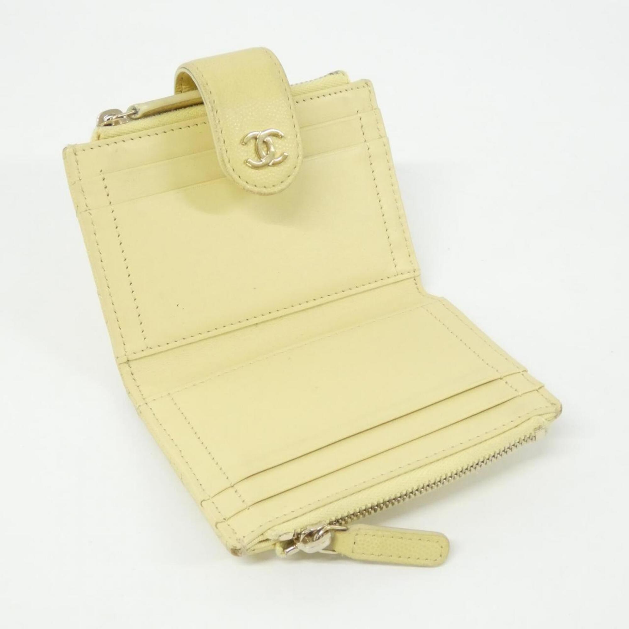 Chanel Yellow Grained Calfskin Coin Purse/Coin Case (Pre-Owned)