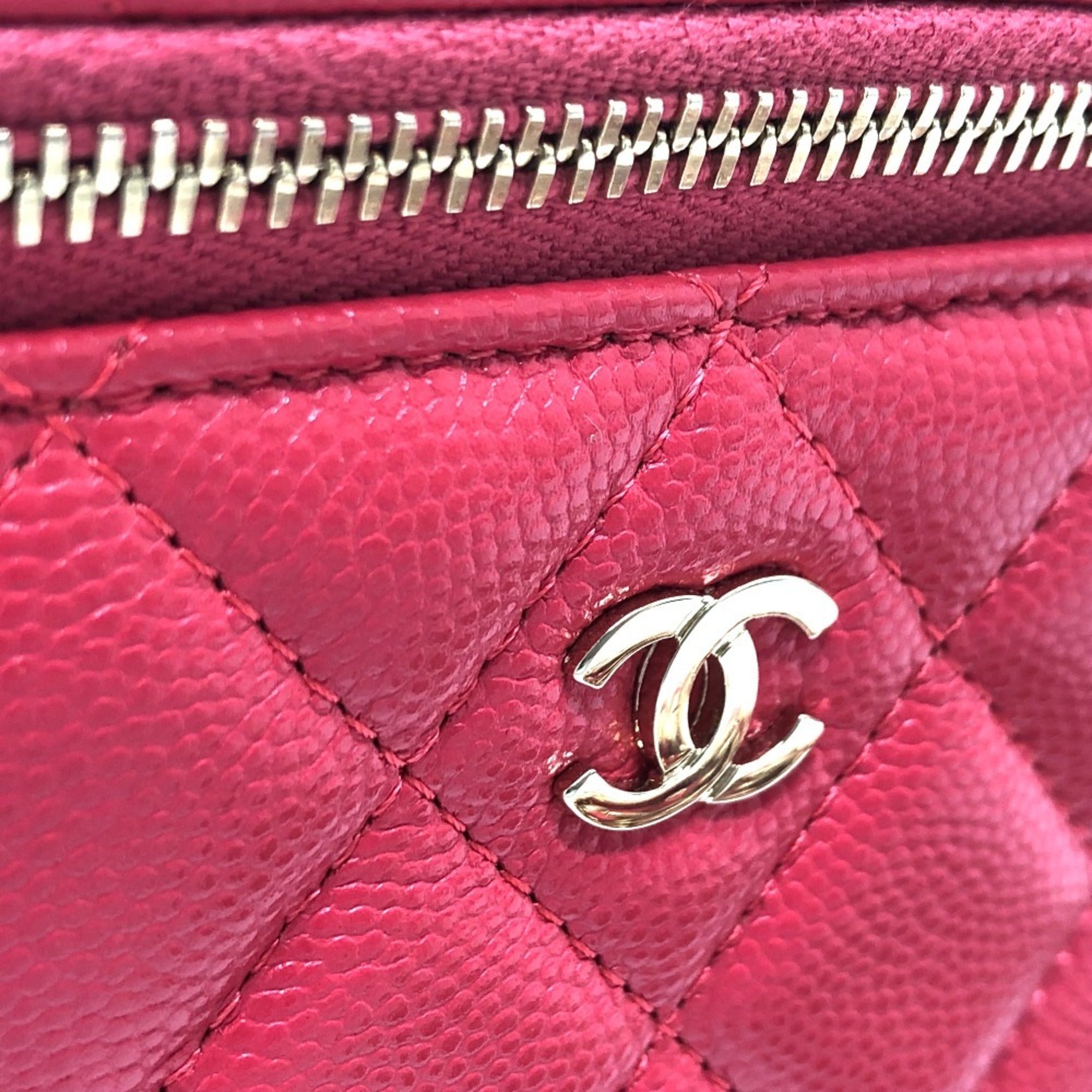 Chanel Pink Caviar Leather Shoulder Bag Vanity Bag (Pre-Owned)