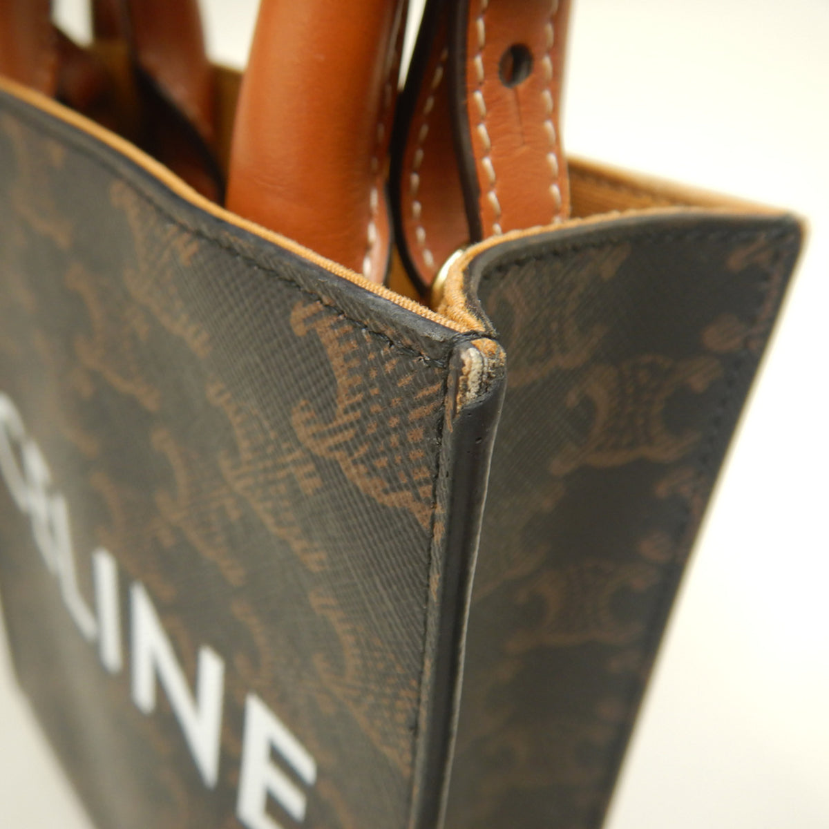 Celine Gold Coated Canvas Handbag (Pre-Owned)