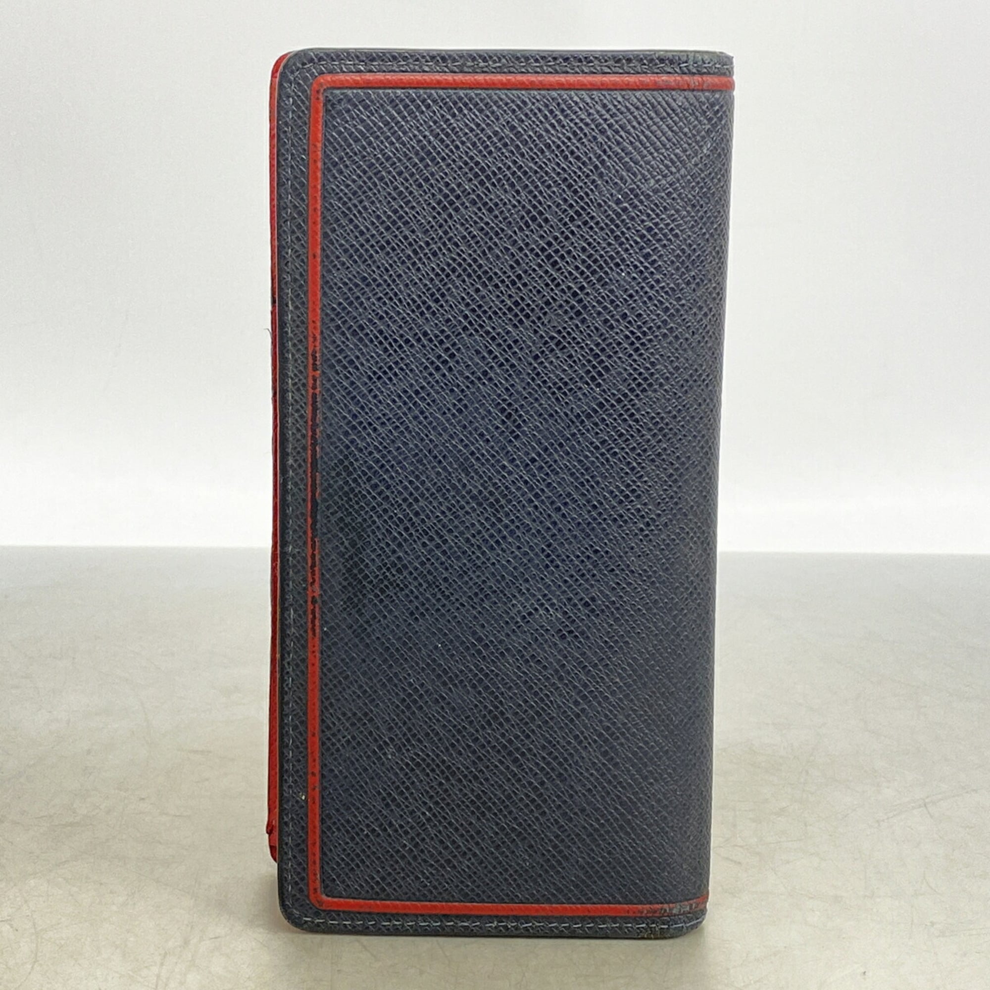 Louis Vuitton Navy Red Color Long Wallet (Bi-Fold) (Pre-Owned)