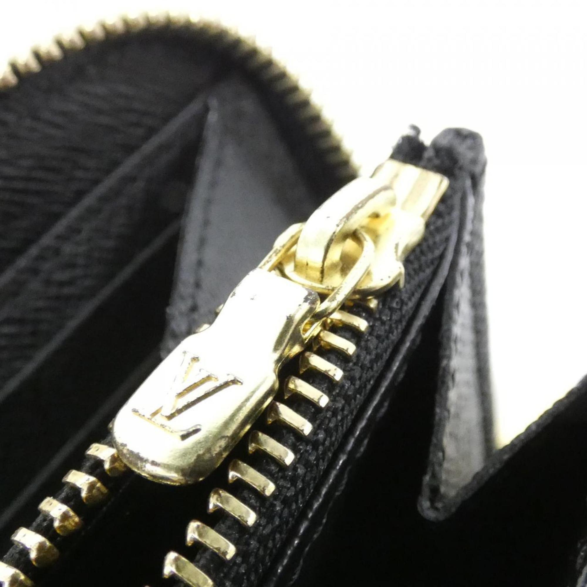 Louis Vuitton Black Leather Long Wallet (Bi-Fold) (Pre-Owned)