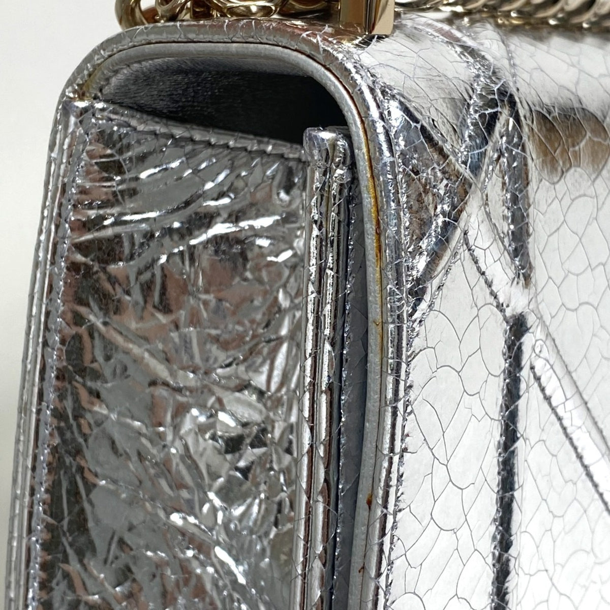 Christian Dior Silver Leather Shoulder Bag (Pre-Owned)