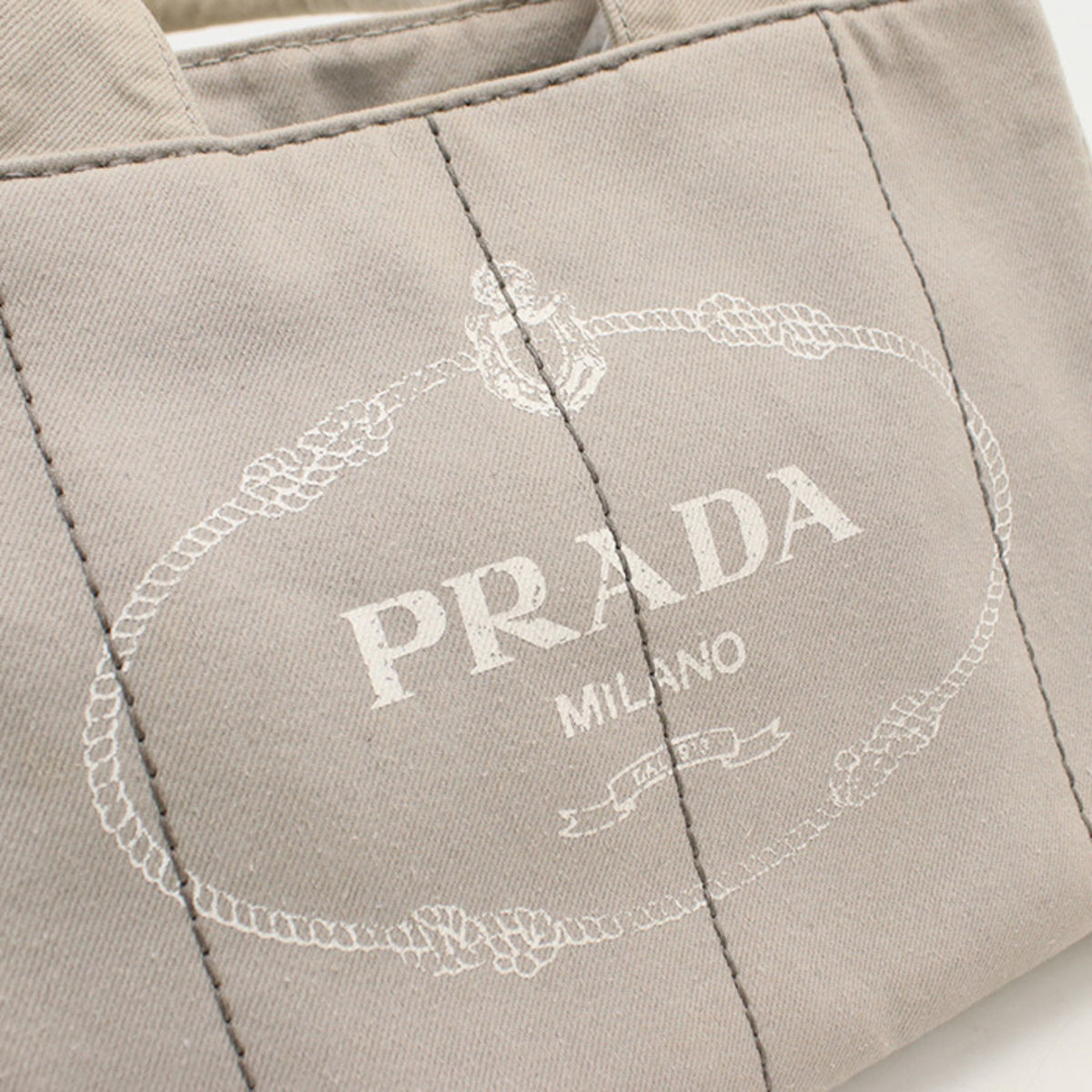 Prada Gray Canvas Tote Bag (Pre-Owned)