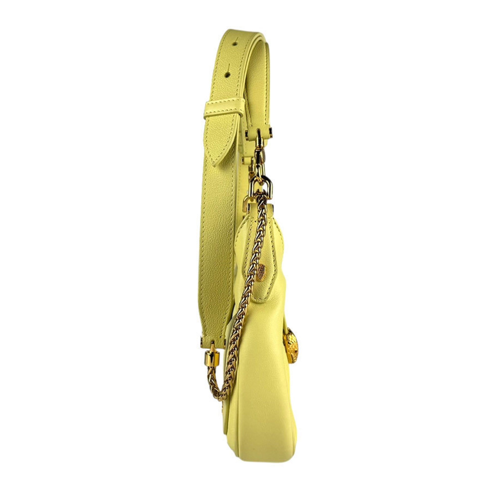 Bvlgari Gold Yellow Leather Metal Shoulder Bag (Pre-Owned)