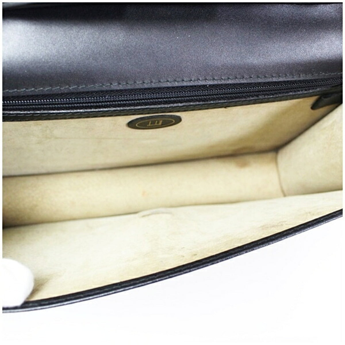 Dunhill Beige Black Leather Clutch Bag (Pre-Owned)