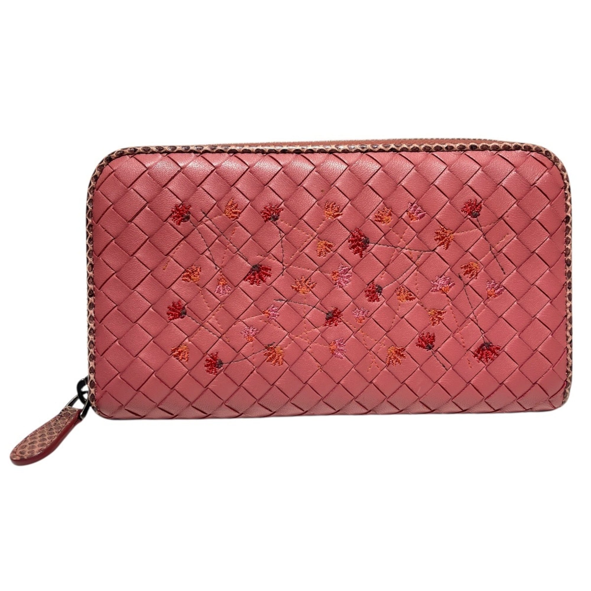 Bottega Veneta Pink Leather Long Wallet (Bi-Fold) (Pre-Owned)