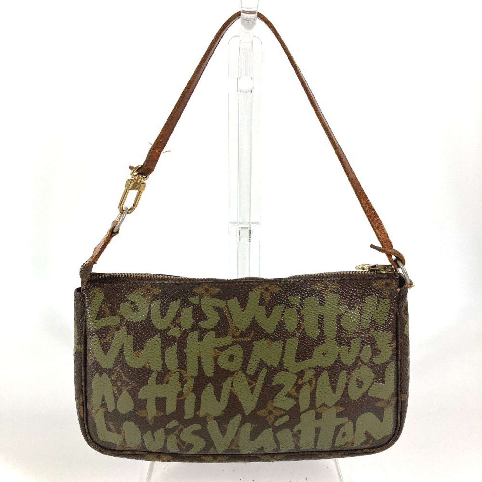 Louis Vuitton Brown Khaki Monogram Graffiti Canvas Handbag Pochette Pouch Shoulder Bag (Pre-Owned)