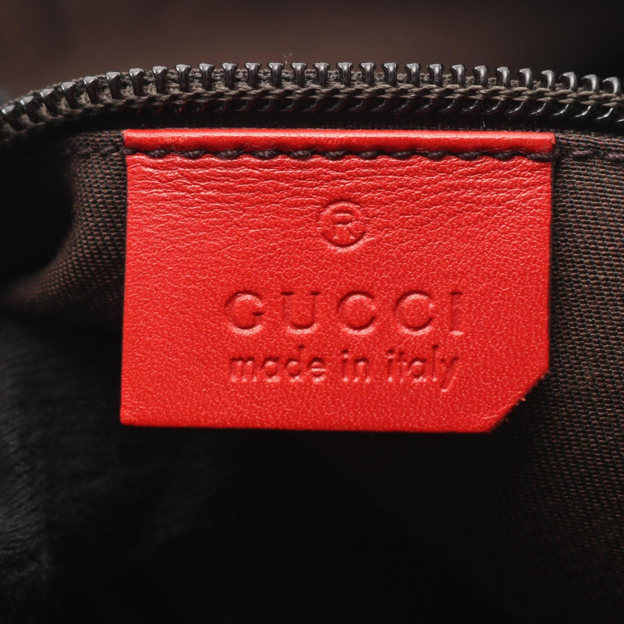 Gucci Red Color Leather Handbag Shoulder Bag (Pre-Owned)