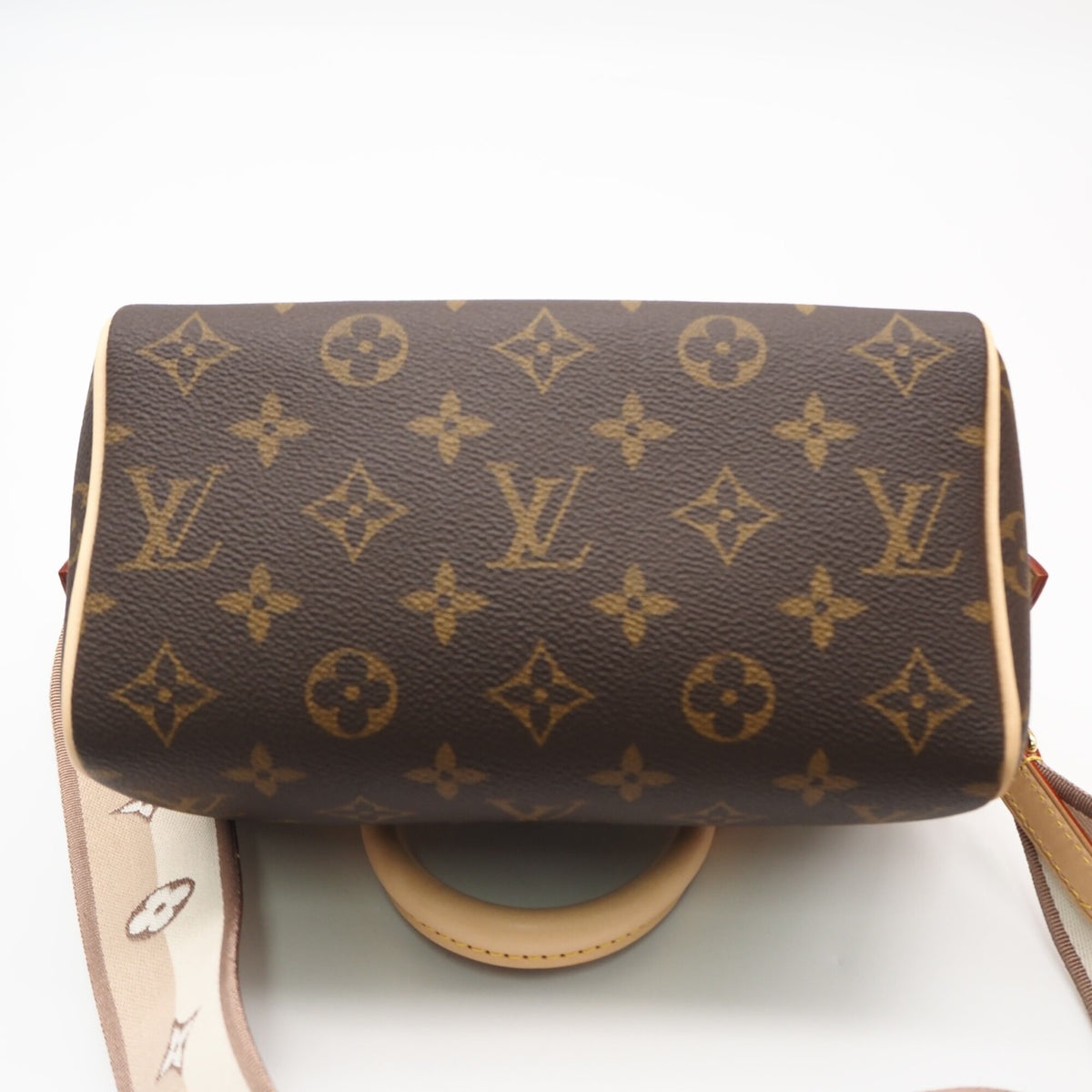 Louis Vuitton Monogram Beige Brown Coated Canvas Leather Handbag (Pre-Owned)