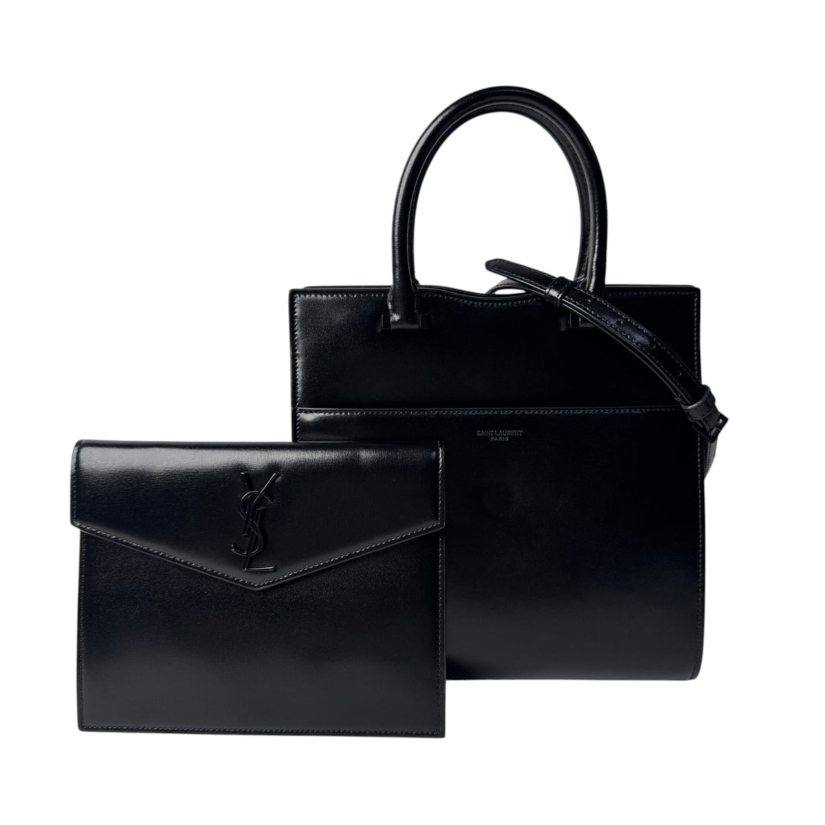 Saint Laurent Black Leather Handbag Shoulder Bag (Pre-Owned)