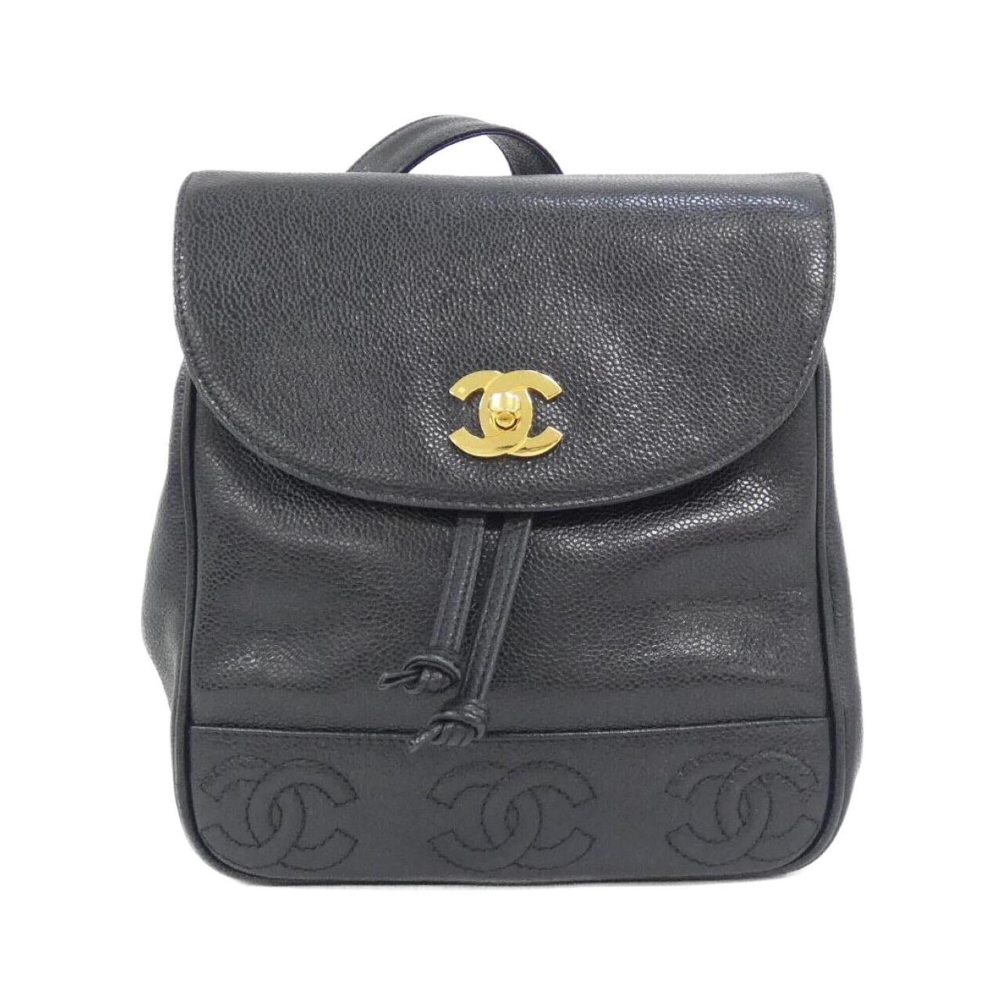 Chanel Black Grained Calfskin Backpack (Pre-Owned)