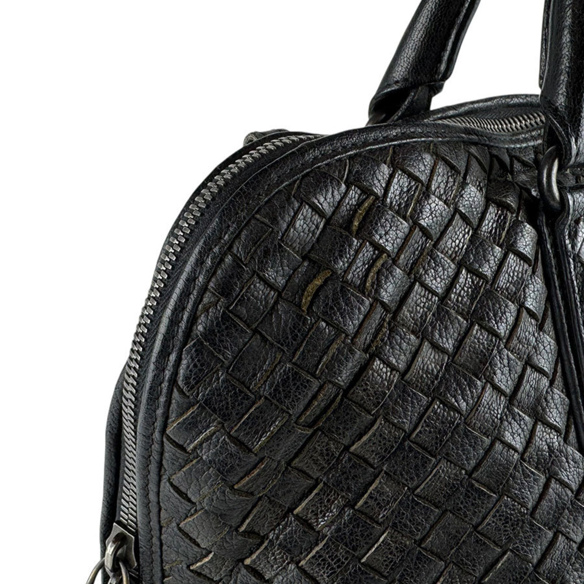 Bottega Veneta Black Intrecciato Handbag Shoulder Bag (Pre-Owned)