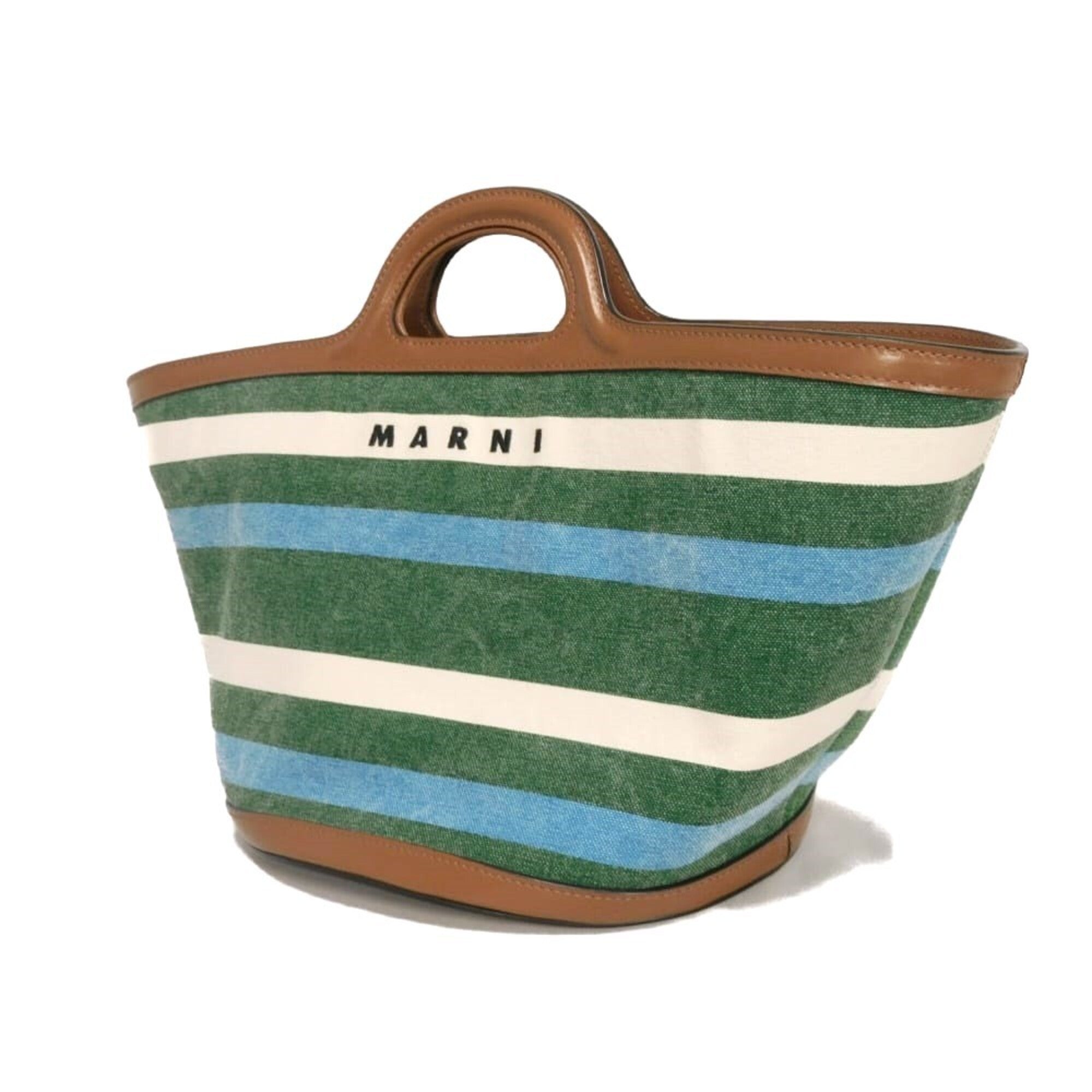 Marni Green Cotton Canvas Basket Handbag (Pre-Owned)