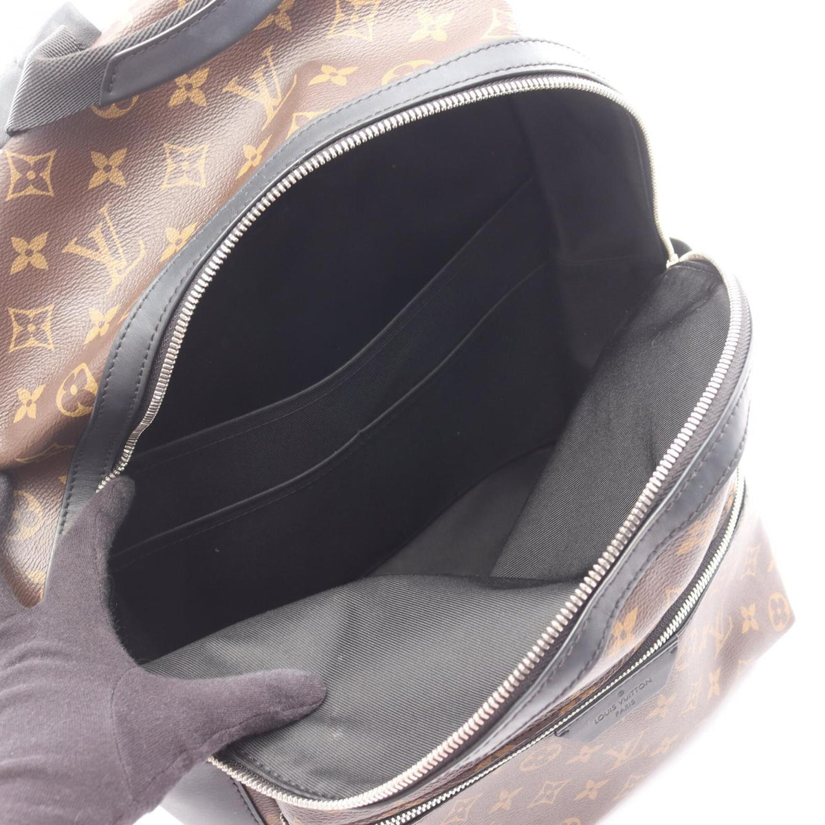 Louis Vuitton Black Brown Coated Canvas Leather Backpack Handbag (Pre-Owned)