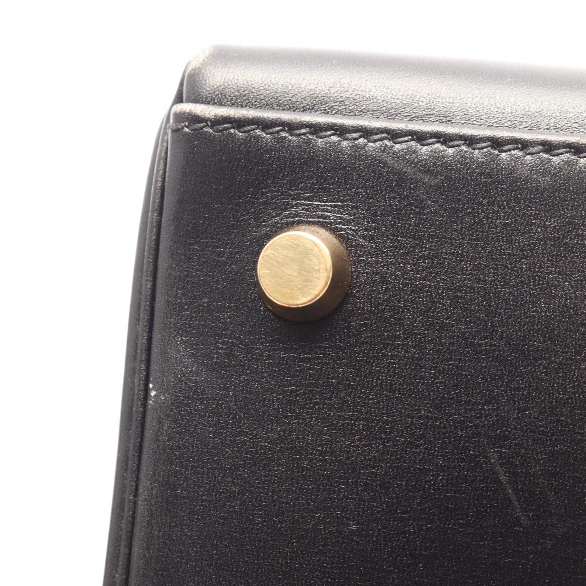 Hermes Black Box Calf Leather Handbag (Pre-Owned)