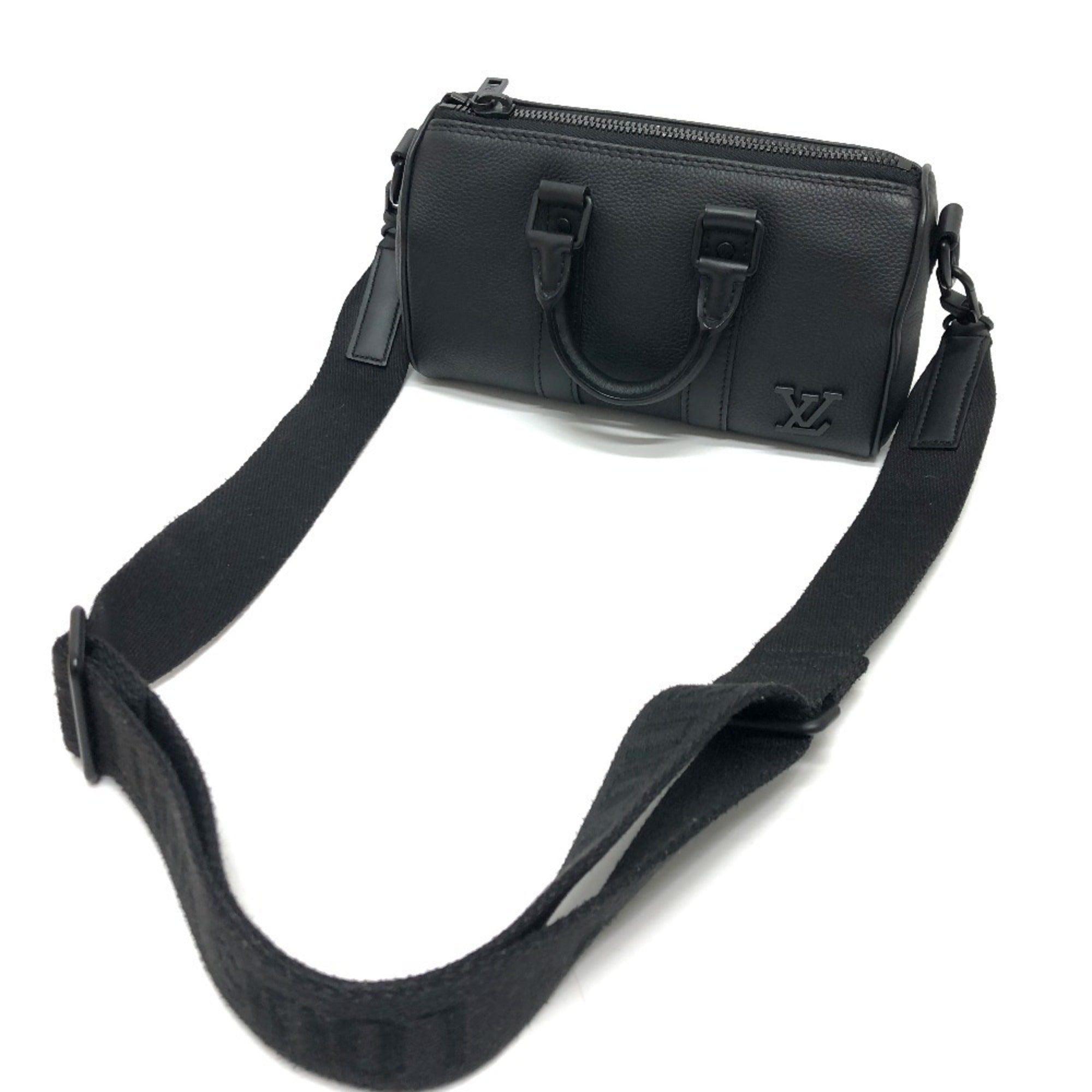Louis Vuitton Black Leather Boston Bag Shoulder Bag (Pre-Owned)