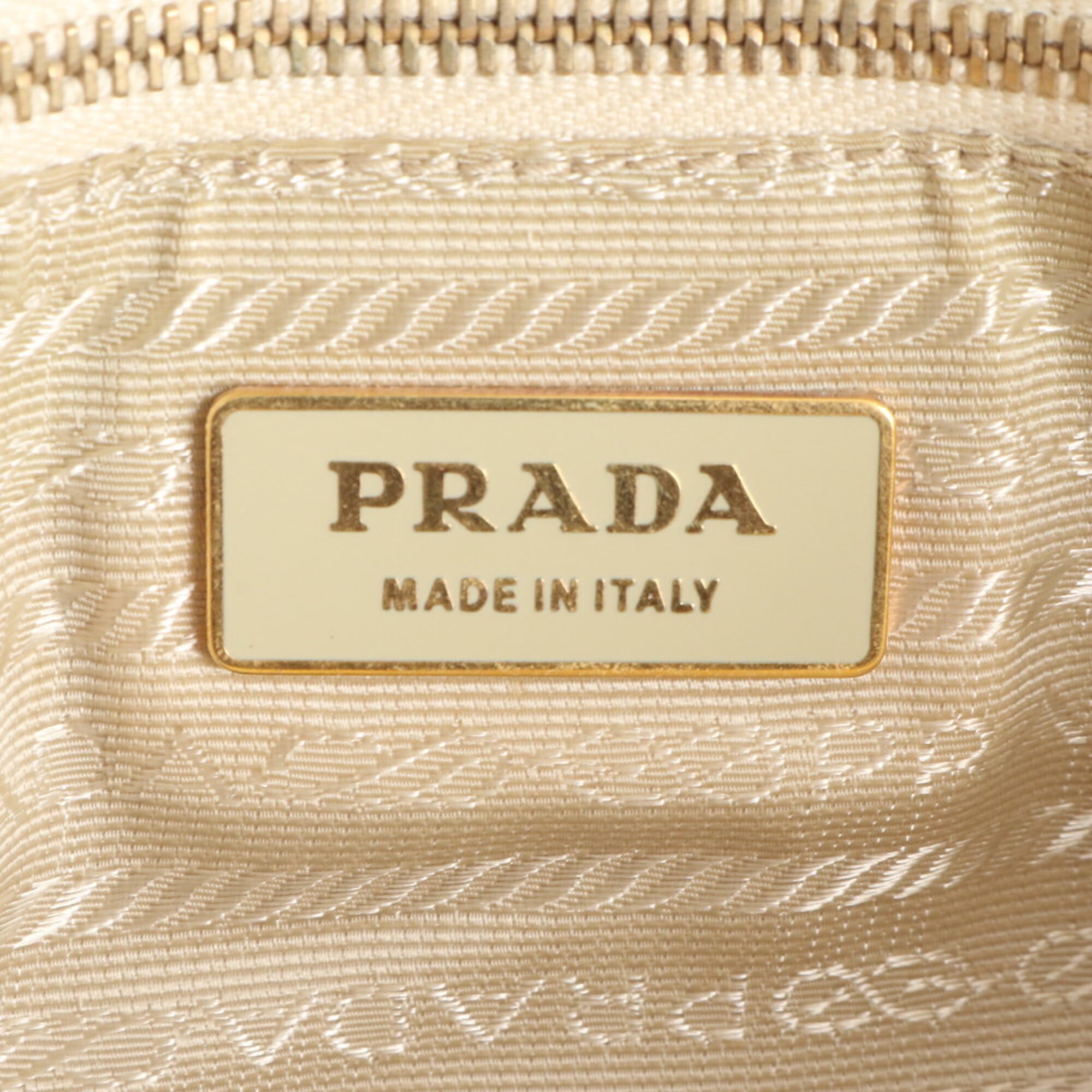 Prada Brown Yellow Nylon Leather Handbag Shoulder Bag Tote Bag (Pre-Owned)