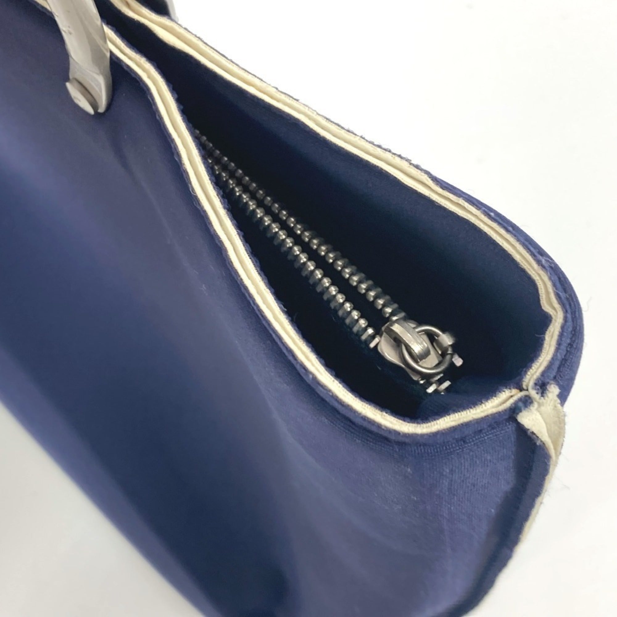 Chanel Navy Polyamide Handbag Tote Bag (Pre-Owned)