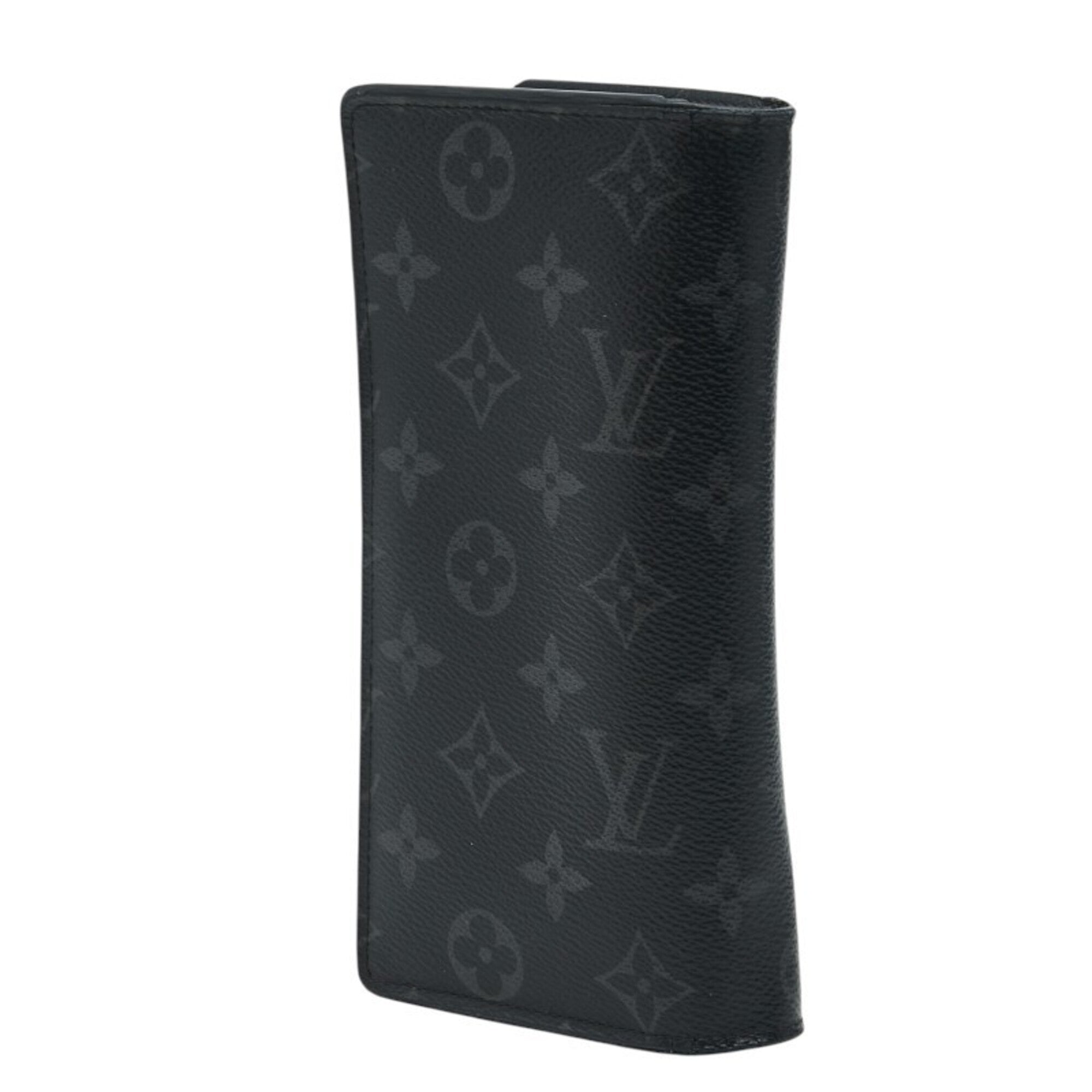 Louis Vuitton Black Gray Pvc Leather Long Wallet (Bi-Fold) (Pre-Owned)
