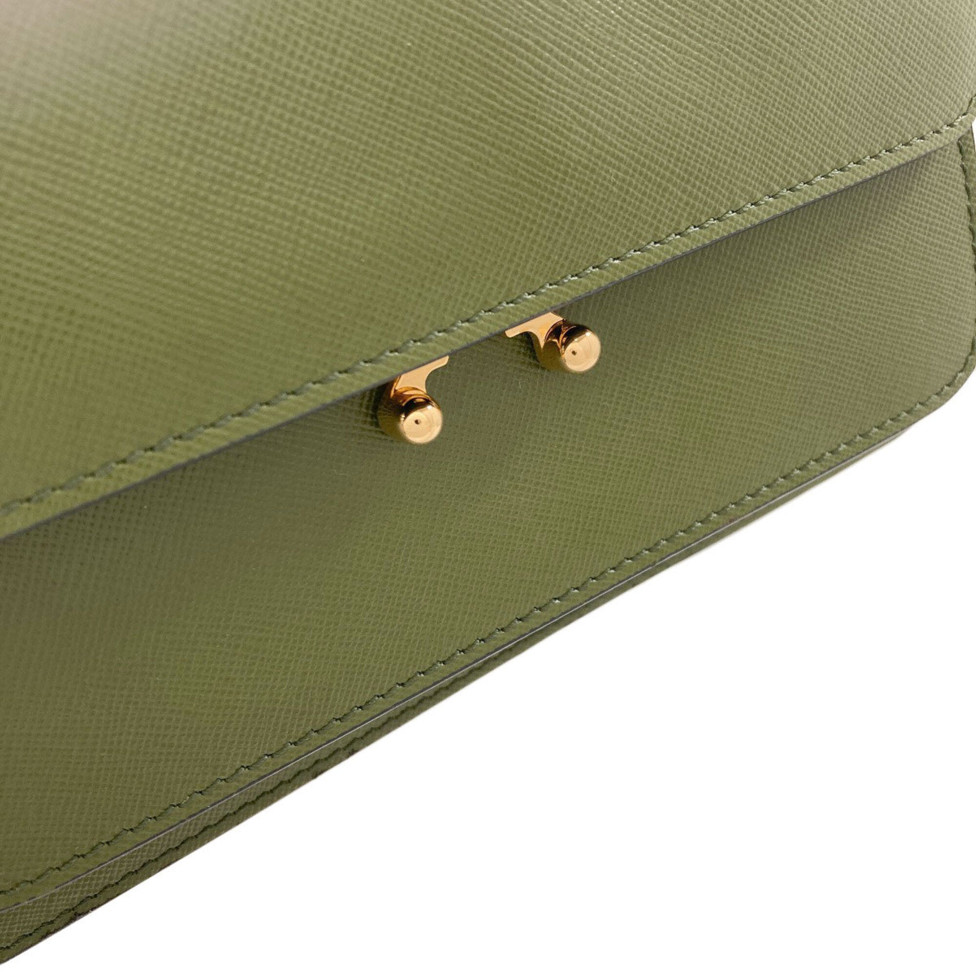 Marni Khaki Leather Shoulder Bag (Pre-Owned)