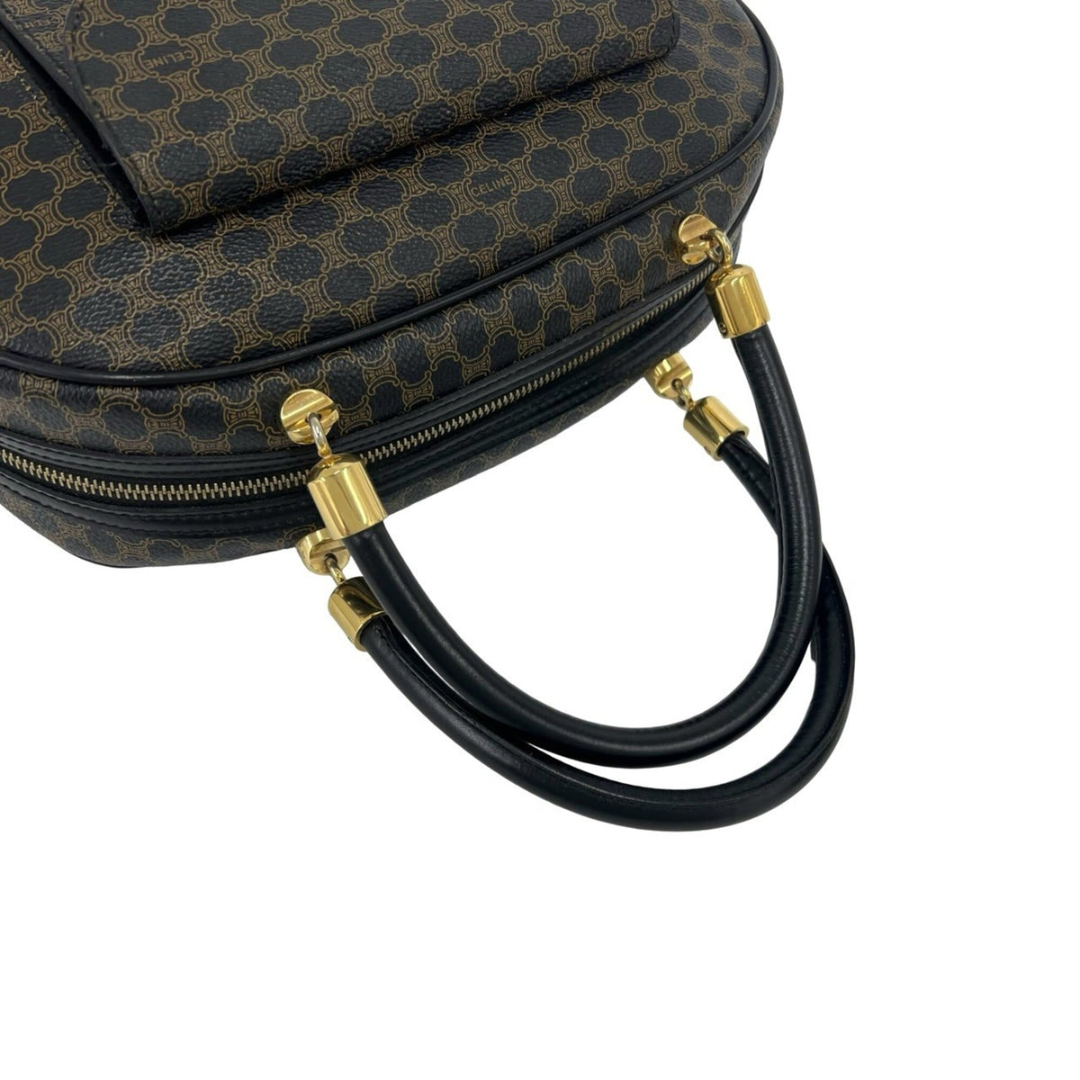 Celine Black Brown Leather Pvc Boston Bag Handbag Tote Bag (Pre-Owned)