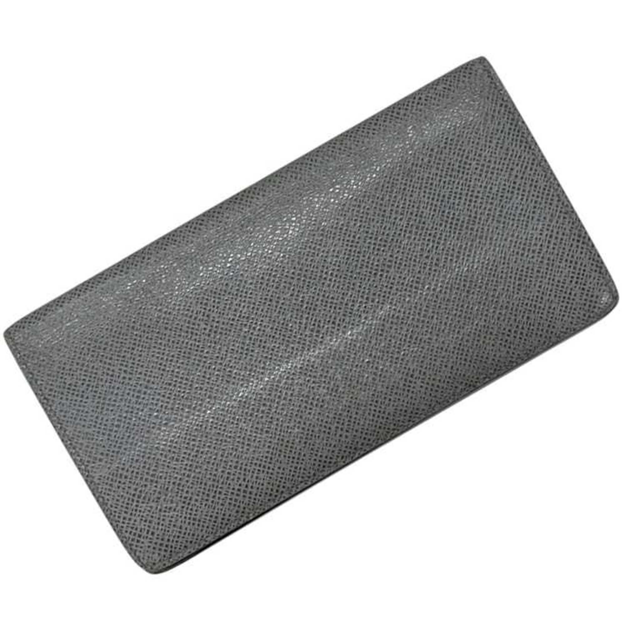 Louis Vuitton Glacier Gray Taiga Leather Long Wallet (Bi-Fold) (Pre-Owned)