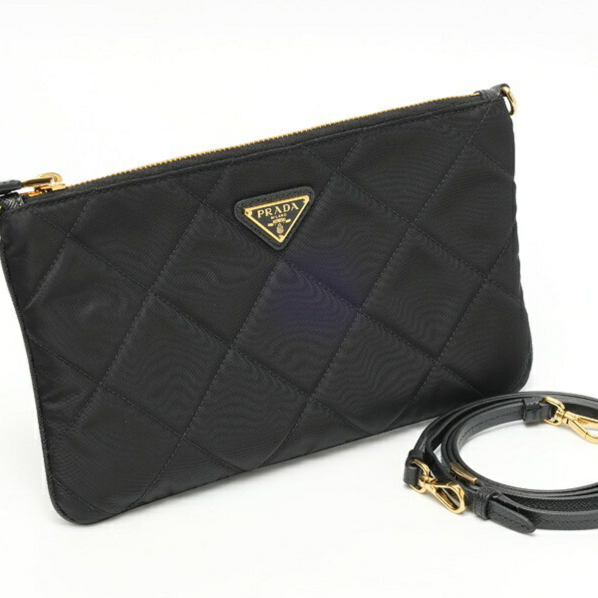 Prada Black Nylon Pouch Shoulder Bag (Pre-Owned)