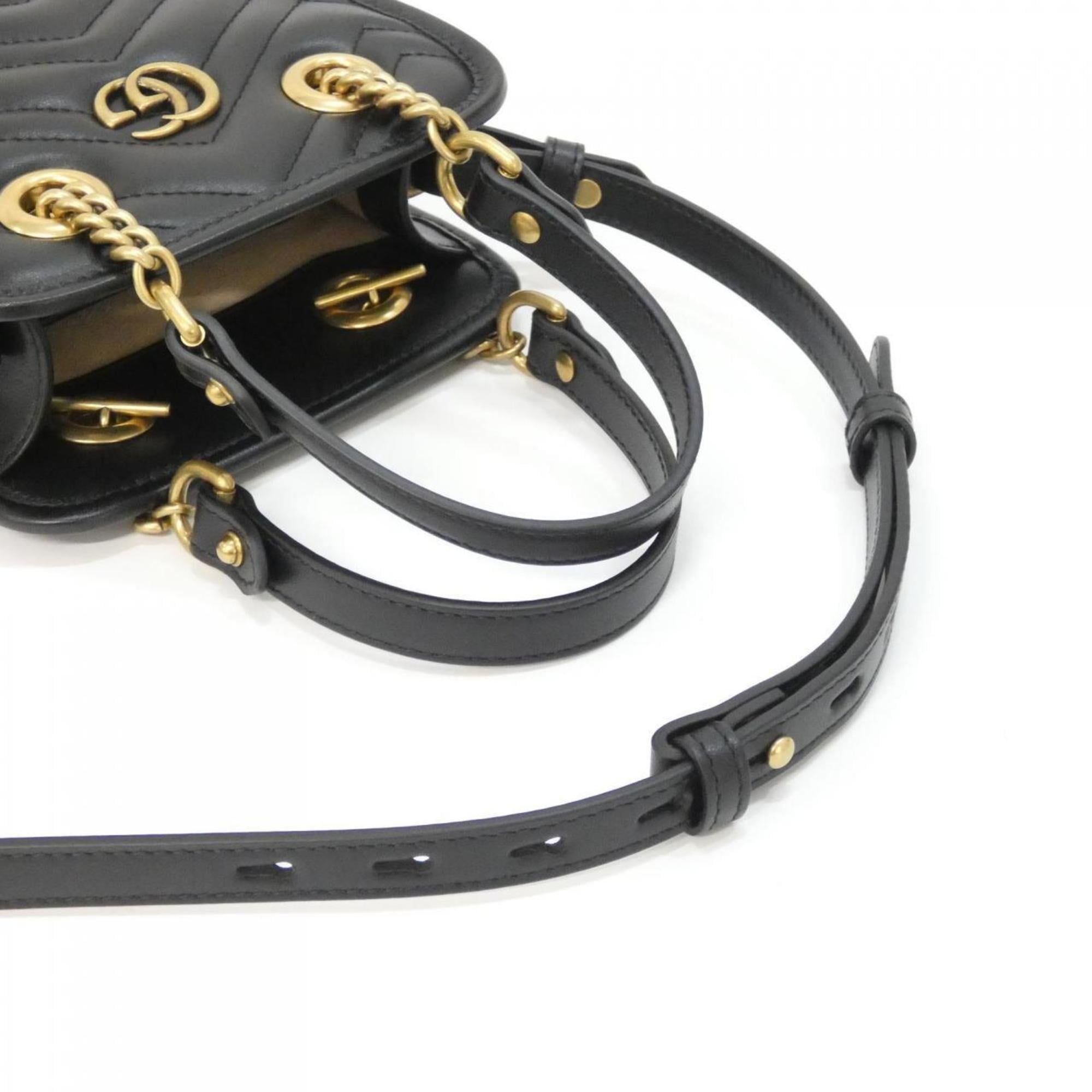 Gucci Black Quilting Leather Handbag (Pre-Owned)