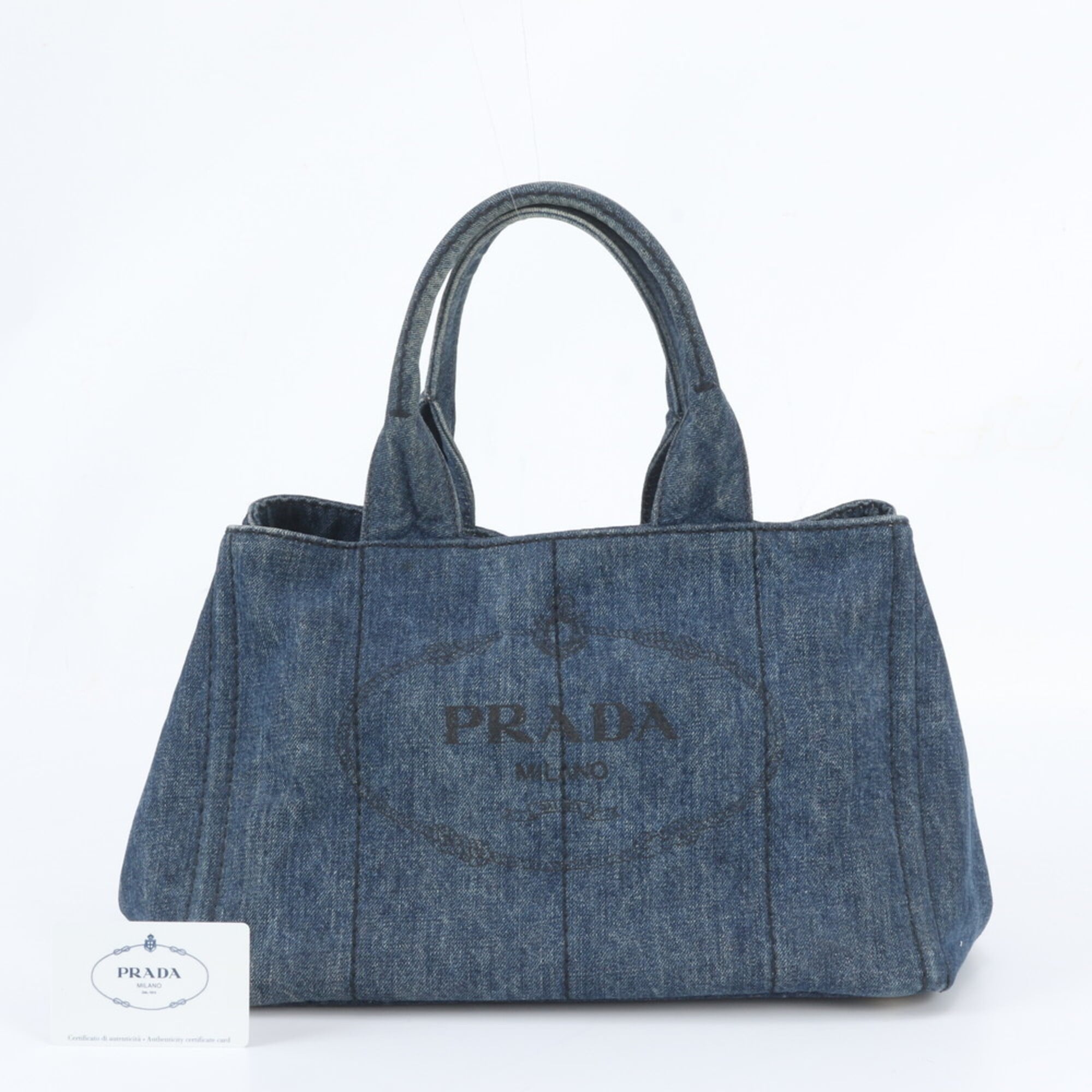 Prada Blue Handbag Shoulder Bag Tote Bag (Pre-Owned)