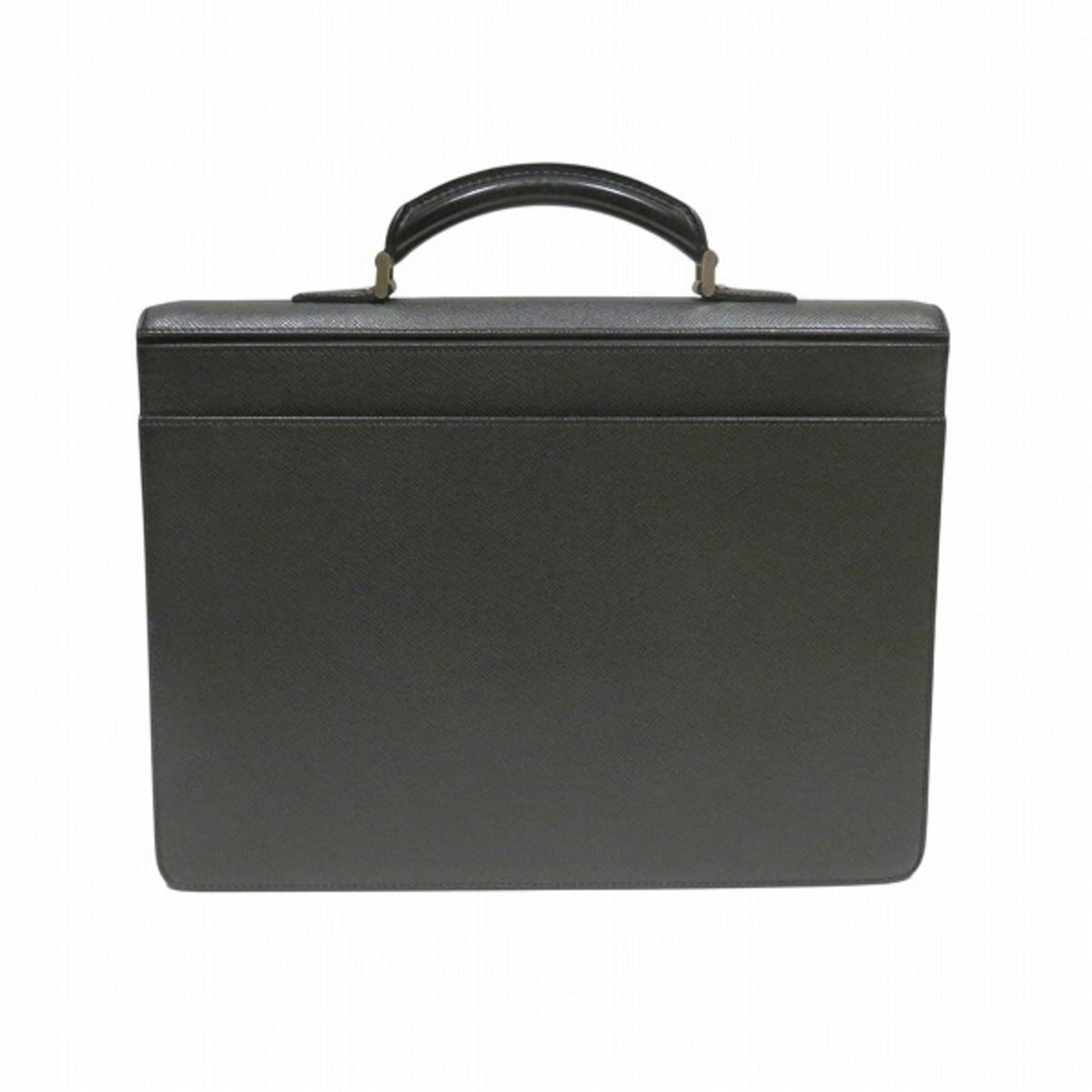 Louis Vuitton Ardoise Black Leather Briefcase Handbag (Pre-Owned)