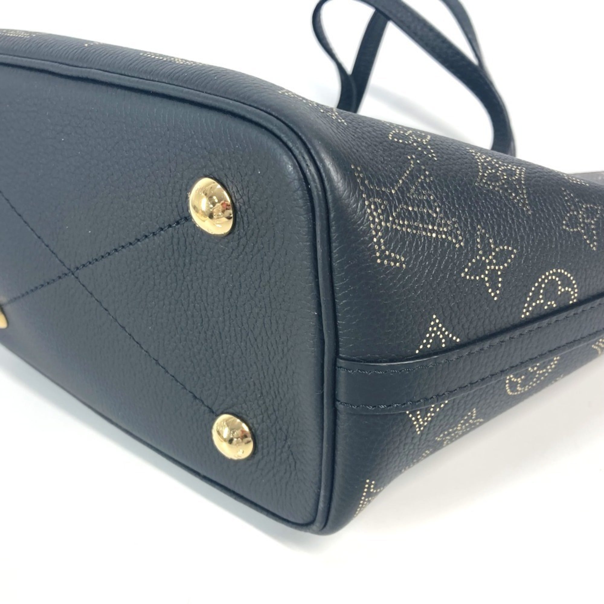 Louis Vuitton Black Blossom Gold Monogram Mahina Leather Leather Handbag Shoulder Bag Tote Bag (Pre-Owned)